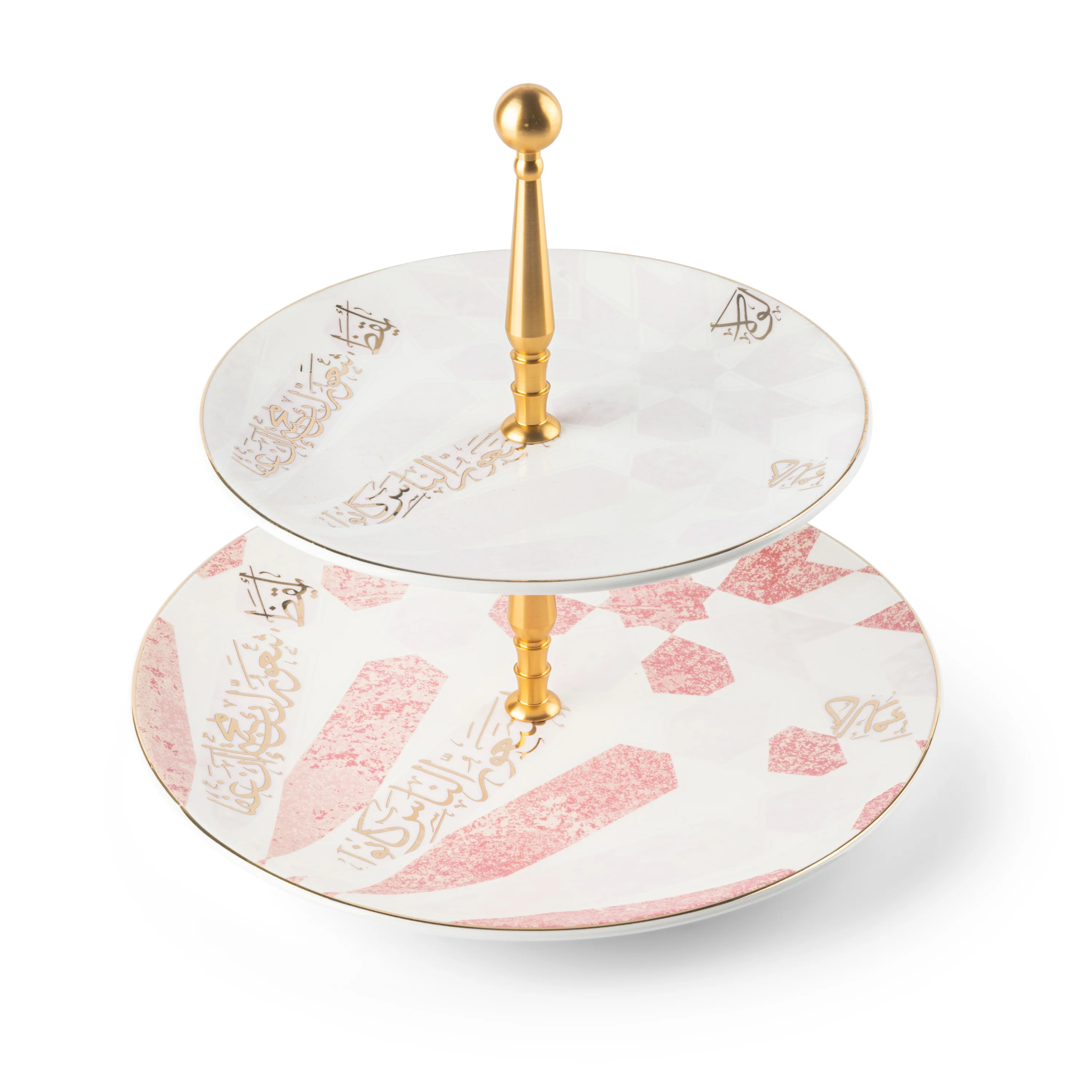 Amal - 2-Tier Plate (7.5+10) -Pink & Gold - Image 3