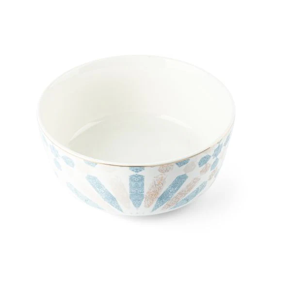 Amal - Single 8 IN Salad Bowl - Blue & Gold - Image 3