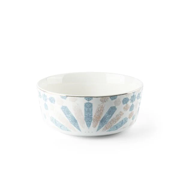 Amal - Single 8 IN Salad Bowl - Blue & Gold - Image 4