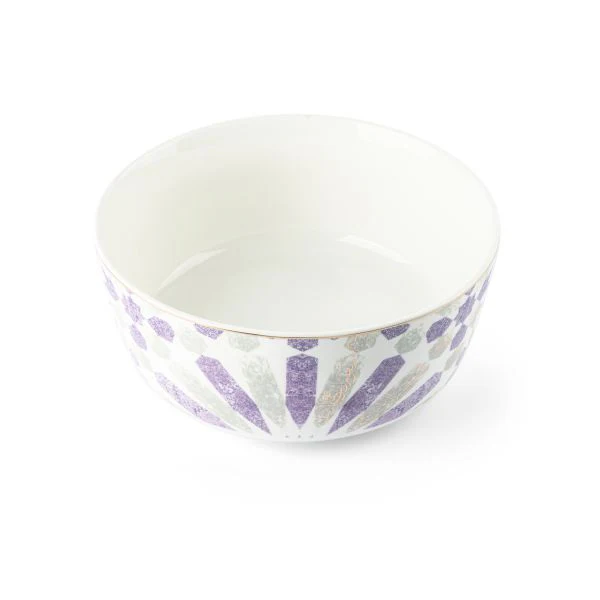 Amal - Single 8 IN Salad Bowl  - Purple & Gold - Image 3