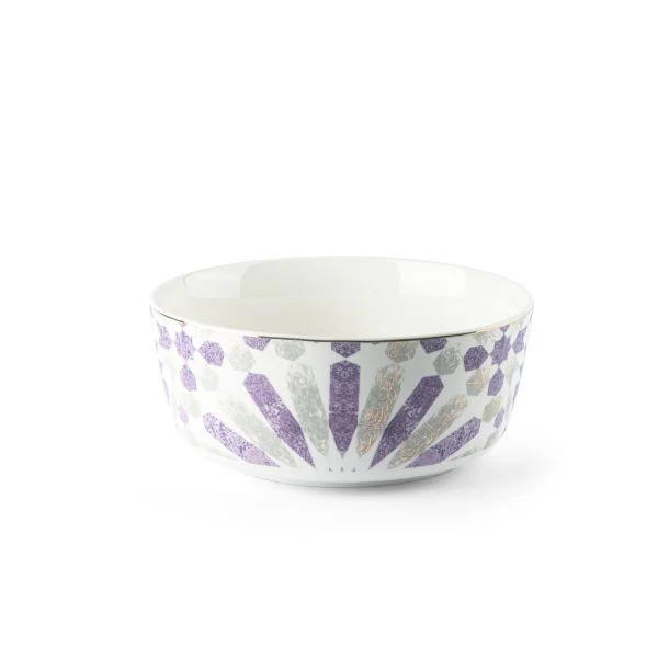 Amal - Single 8 IN Salad Bowl  - Purple & Gold - Image 4