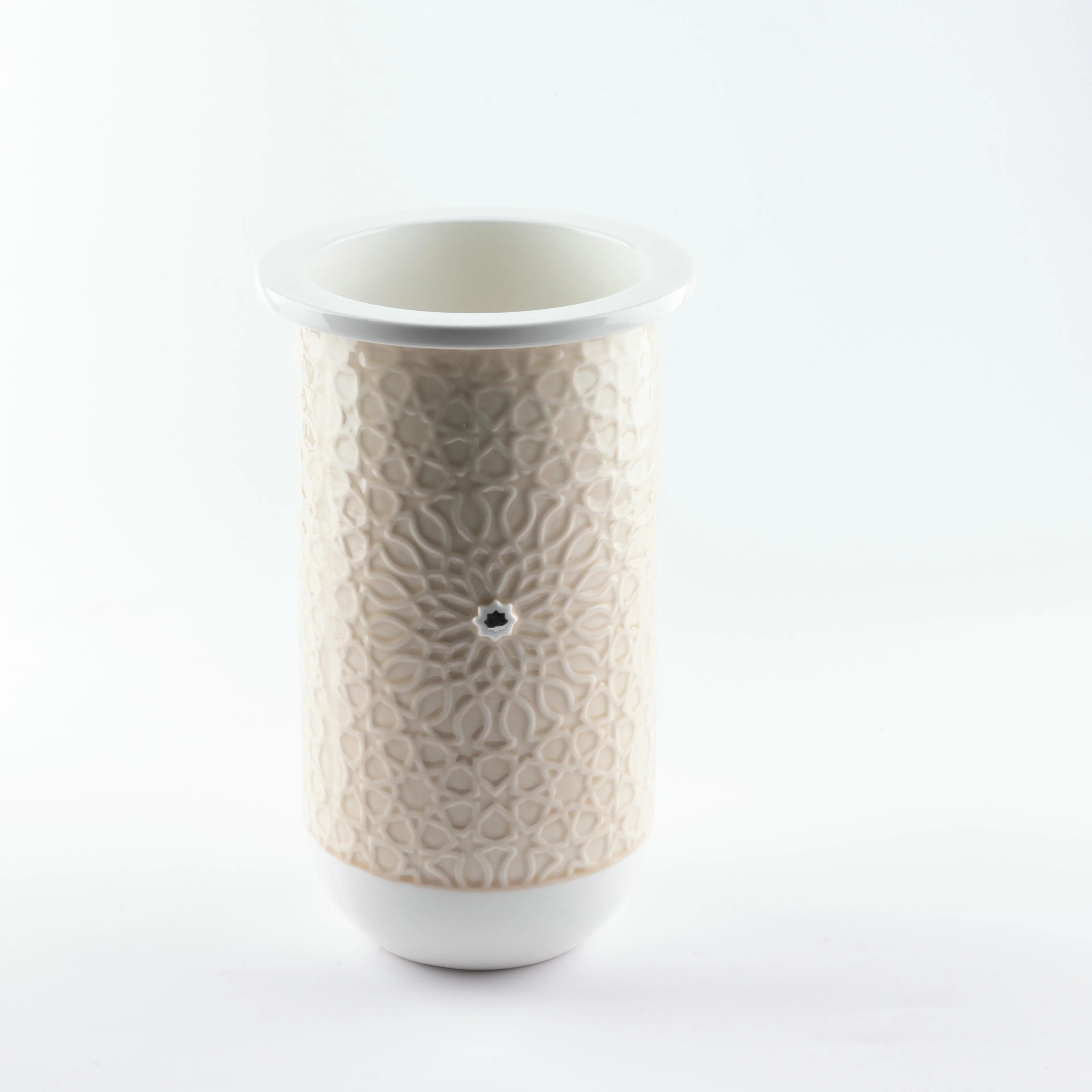 Asala - Large Decorative Vase - Beige & Silver - Image 3