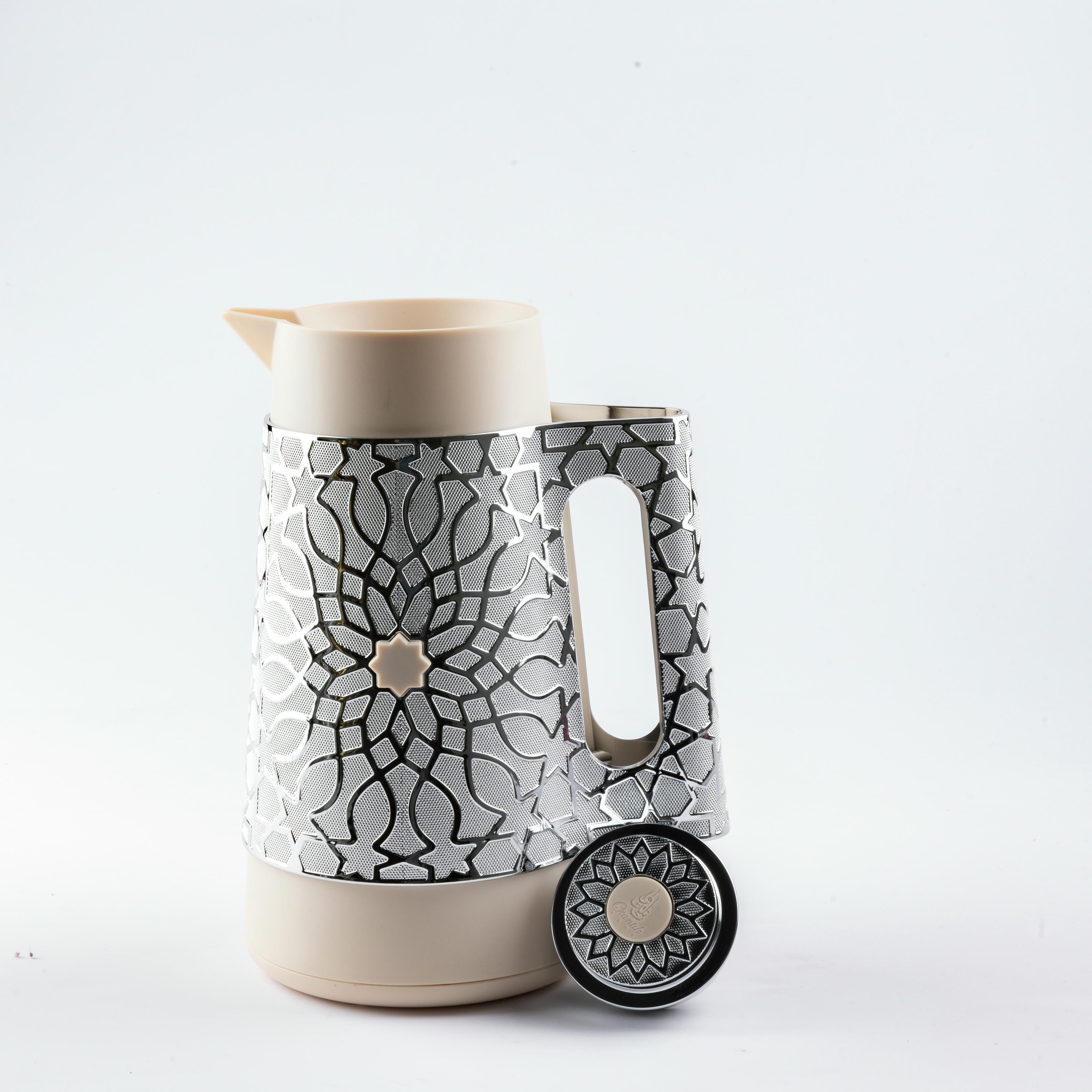 Asala - Vacuum Flask / Thermos - Beige & Silver - Image 3
