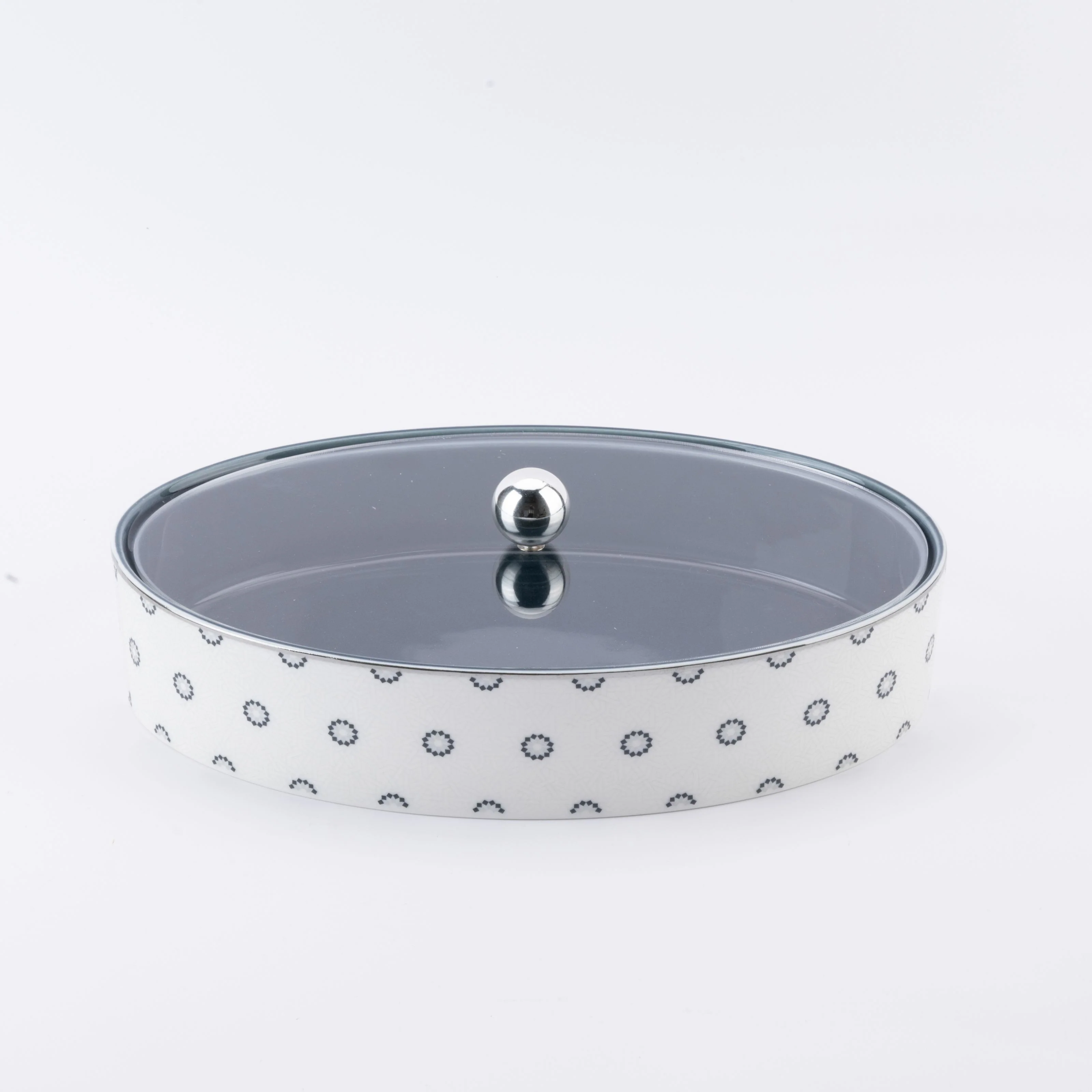 Atheer - Large Decorative Canister - Dark Blue & Silver - Image 3