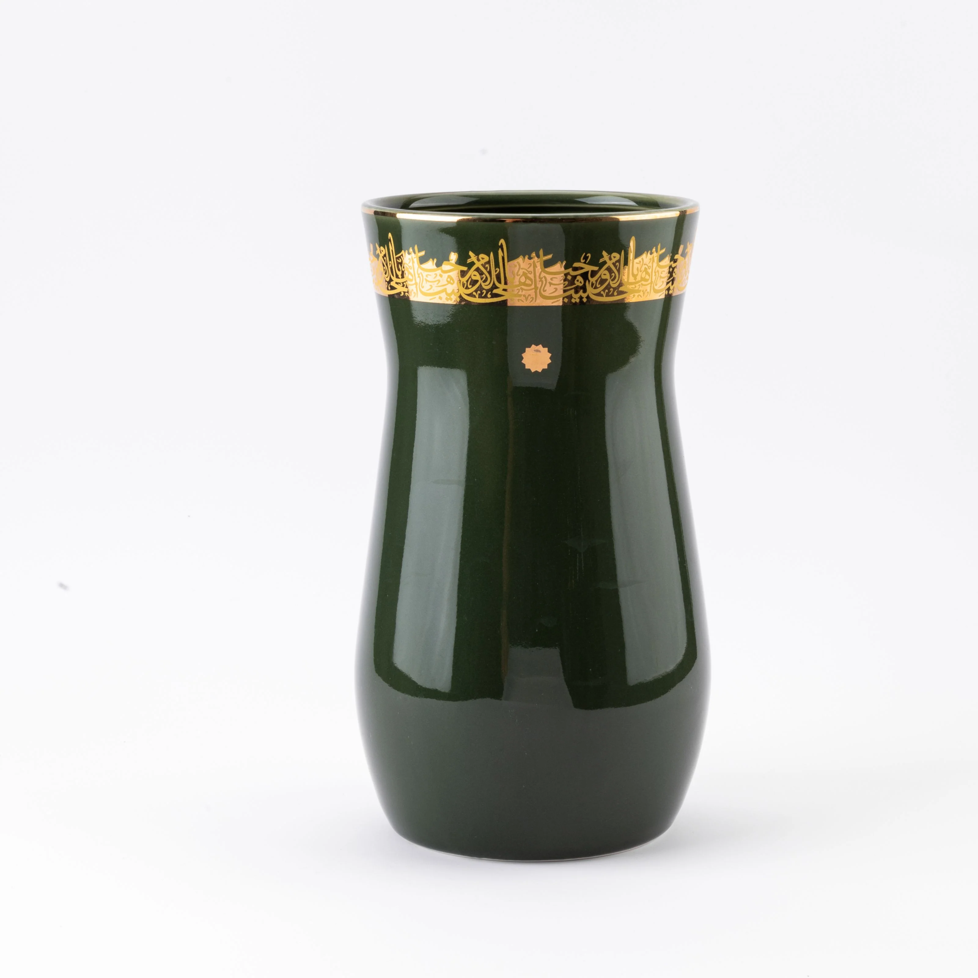 Atheer - Large Decorative Vase - Olive Green & Gold - Image 4