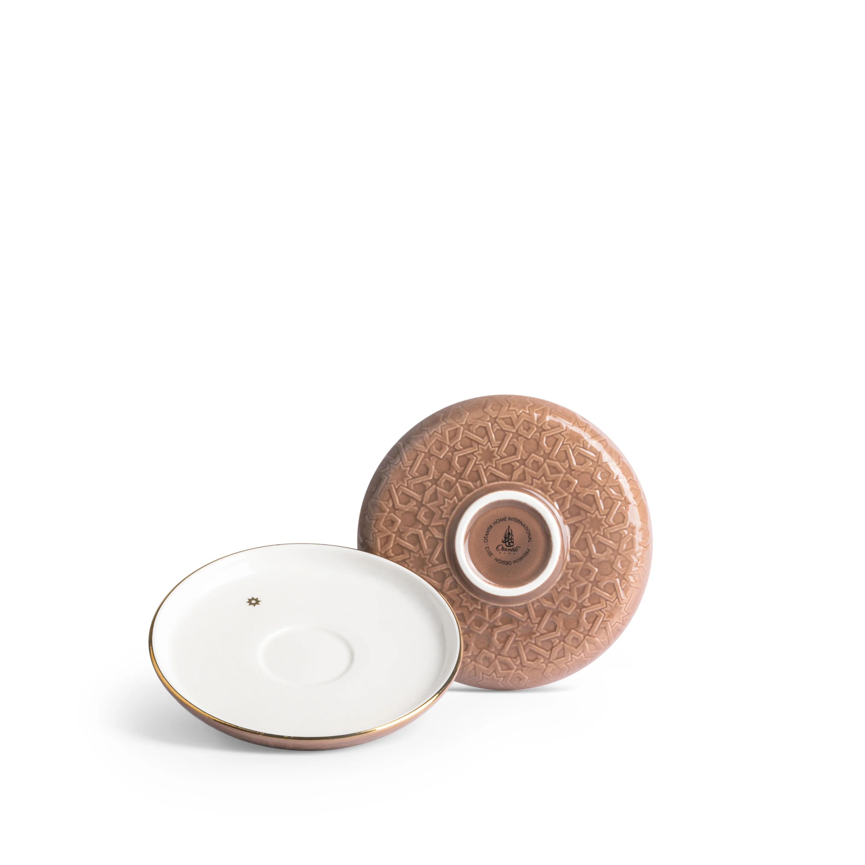 Crown - Esspresso /Turkish Coffee Cups (12-Pc)- Brown & Gold - Image 4