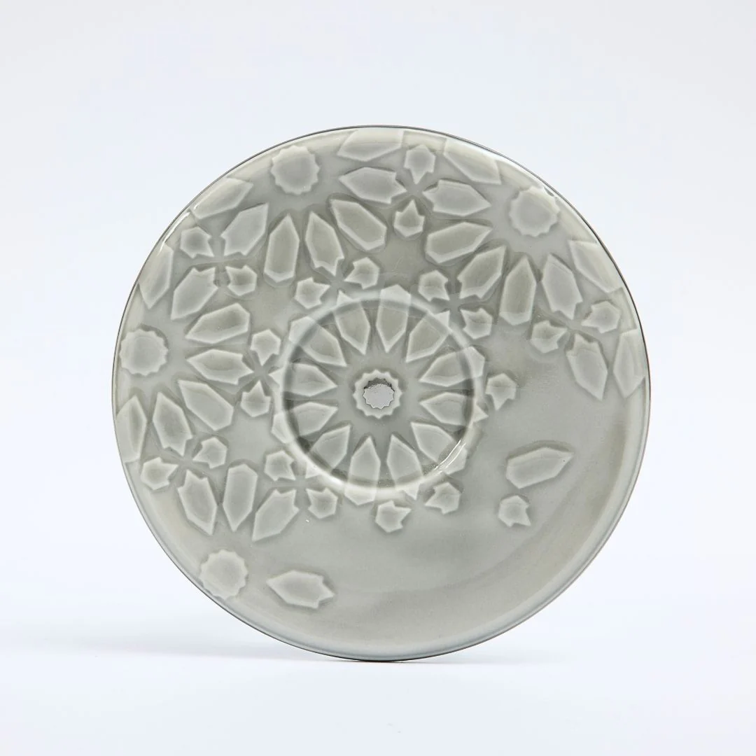 Dunes - Cappuccino Cups (12-Pc)- Grey & Silver - Image 3