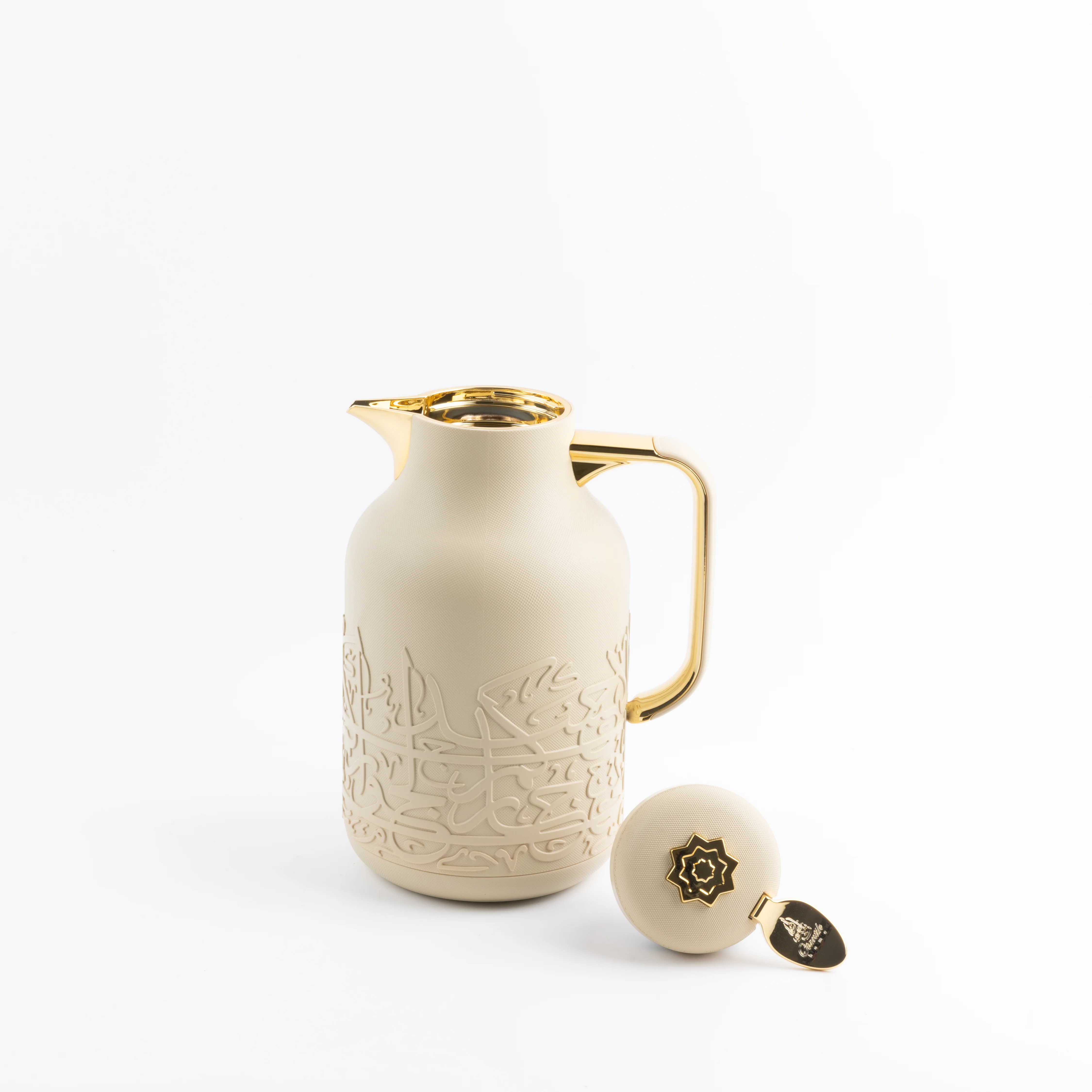 Jiwar - Vacuum Flask / Thermos - Ivory & Gold - Image 4