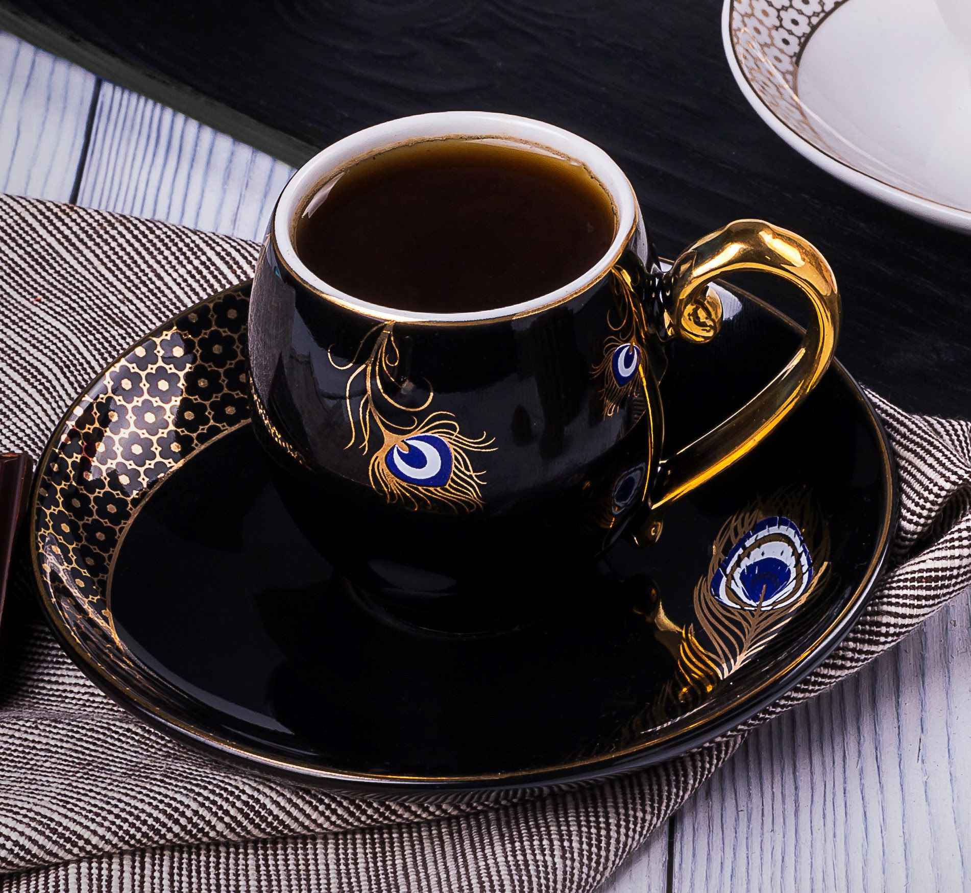 Lale Ask- Espresso/Turkish Coffee Cups- Black - Image 3