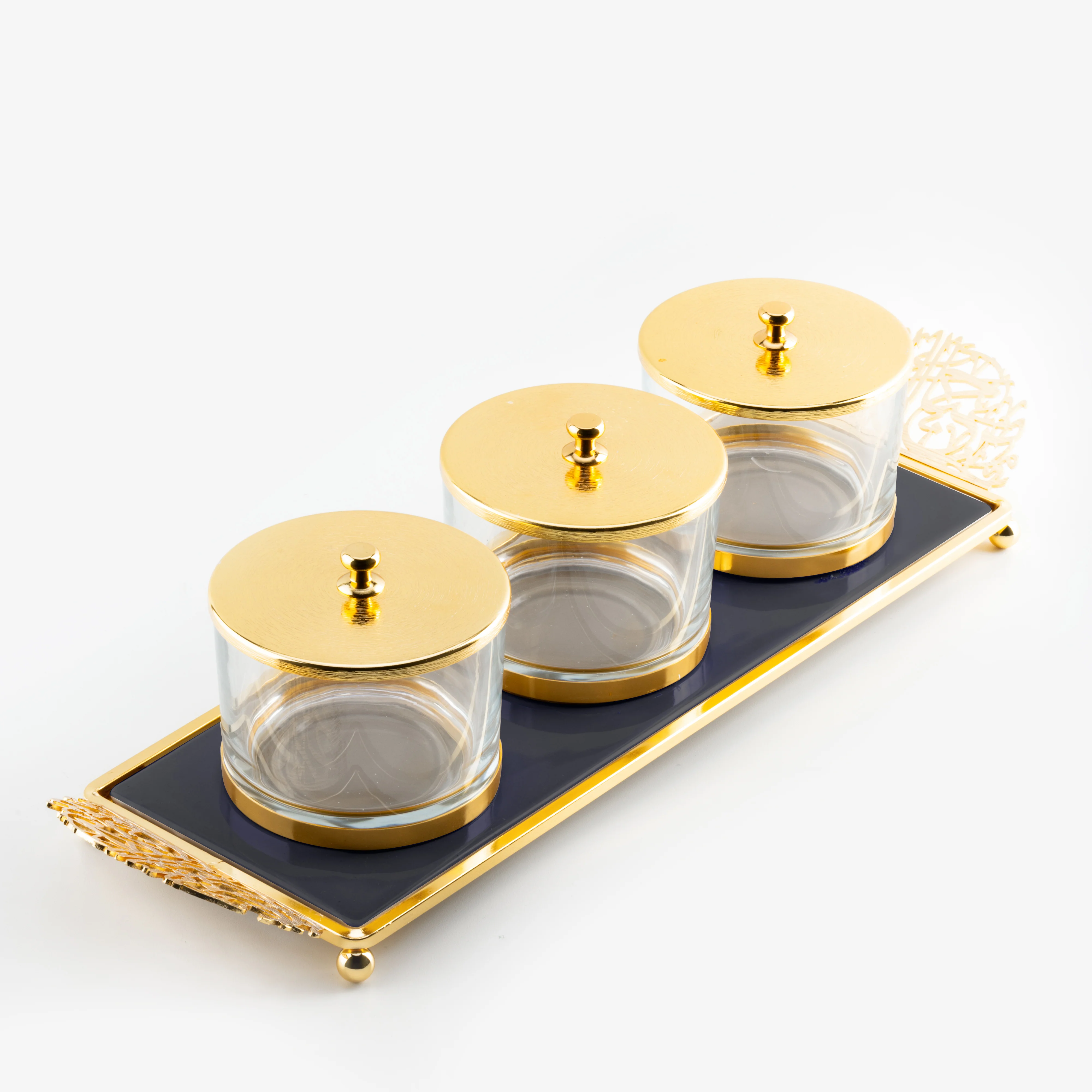 Limited Edition - Snack Serving set (3 Bowls)- Black & Gold - Image 4
