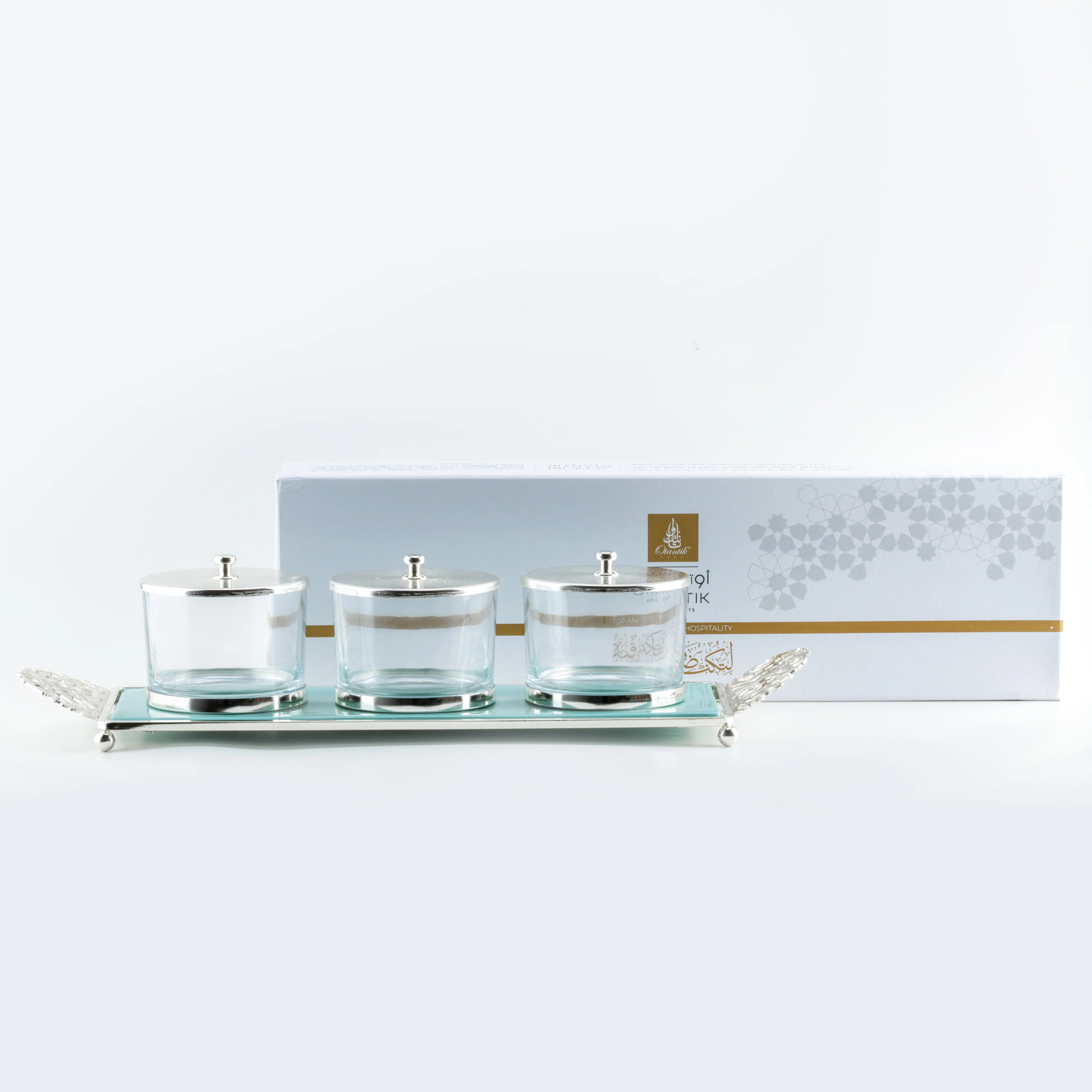 Limited Edition - Snack Serving set (3 Bowls)- Blue & Silver - Image 5