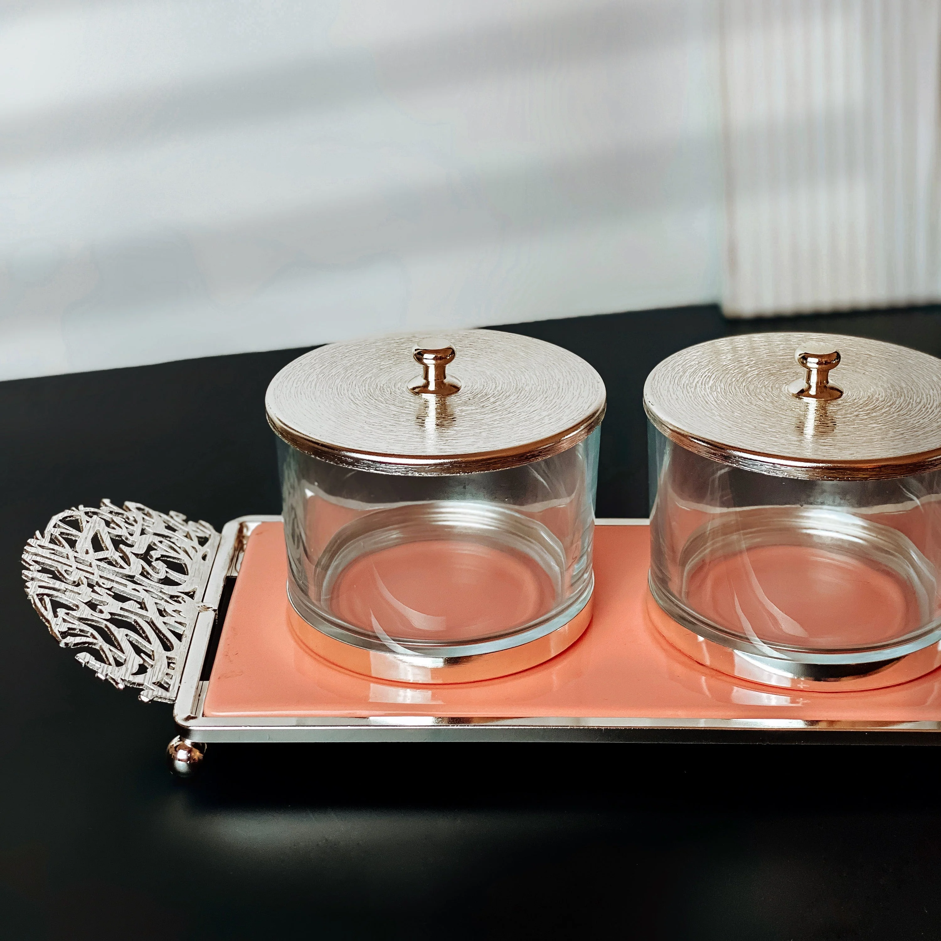 Limited Edition - Snack Serving set (3 Bowls)- Pink & Silver - Image 6