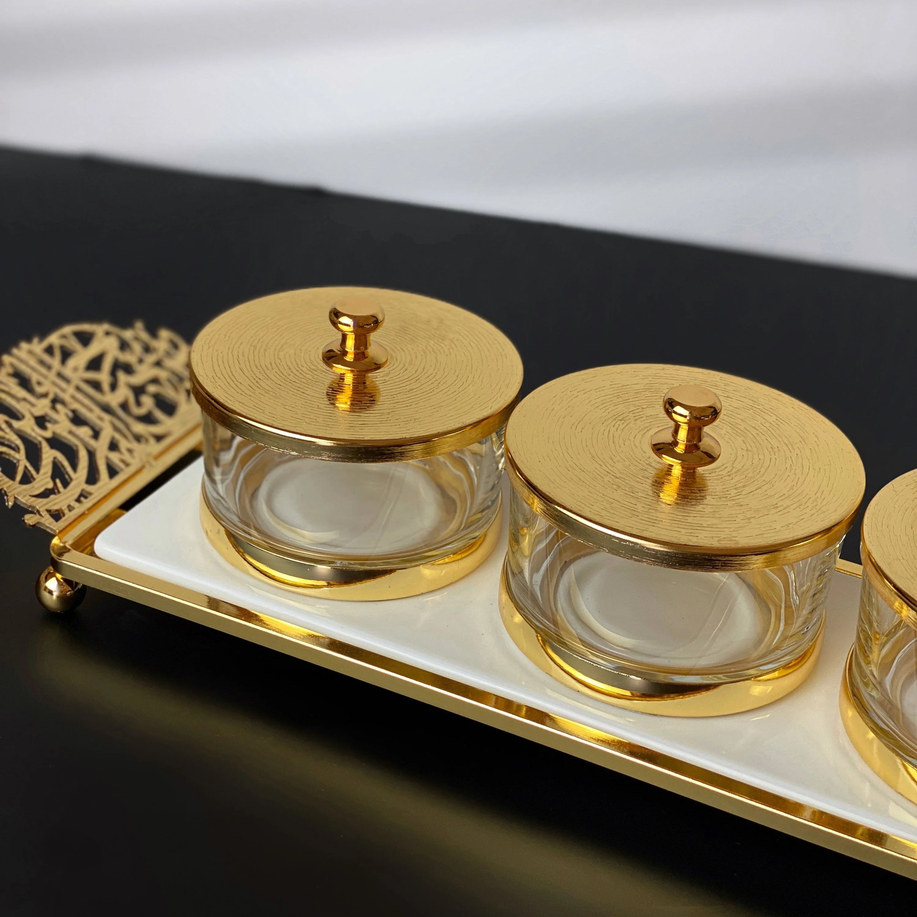 Limited Edition - Snack Serving set (3 Bowls)- White & Gold - Image 6