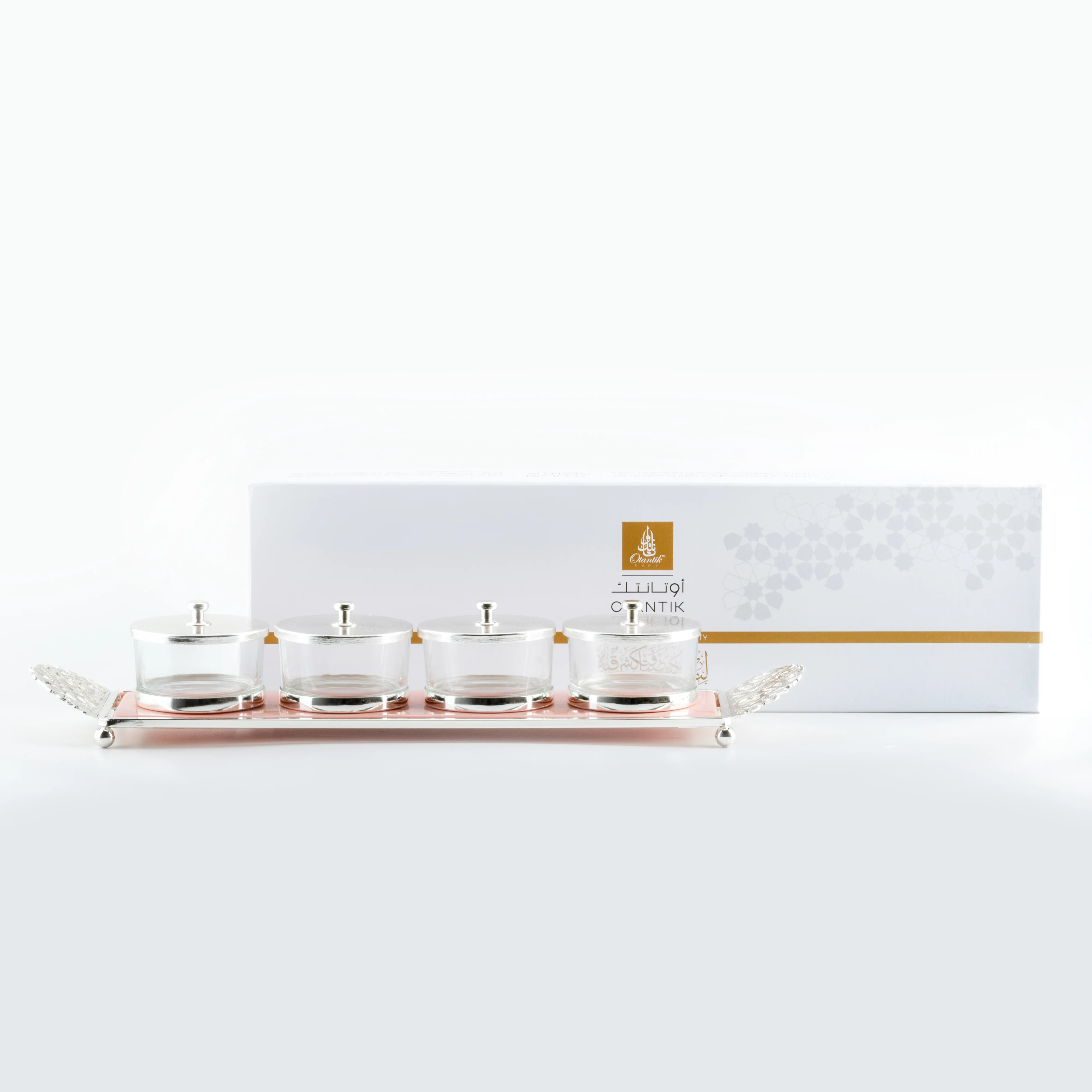 Limited Edition - Snack Serving set (4 Bowls)- Pink & Silver - Image 6