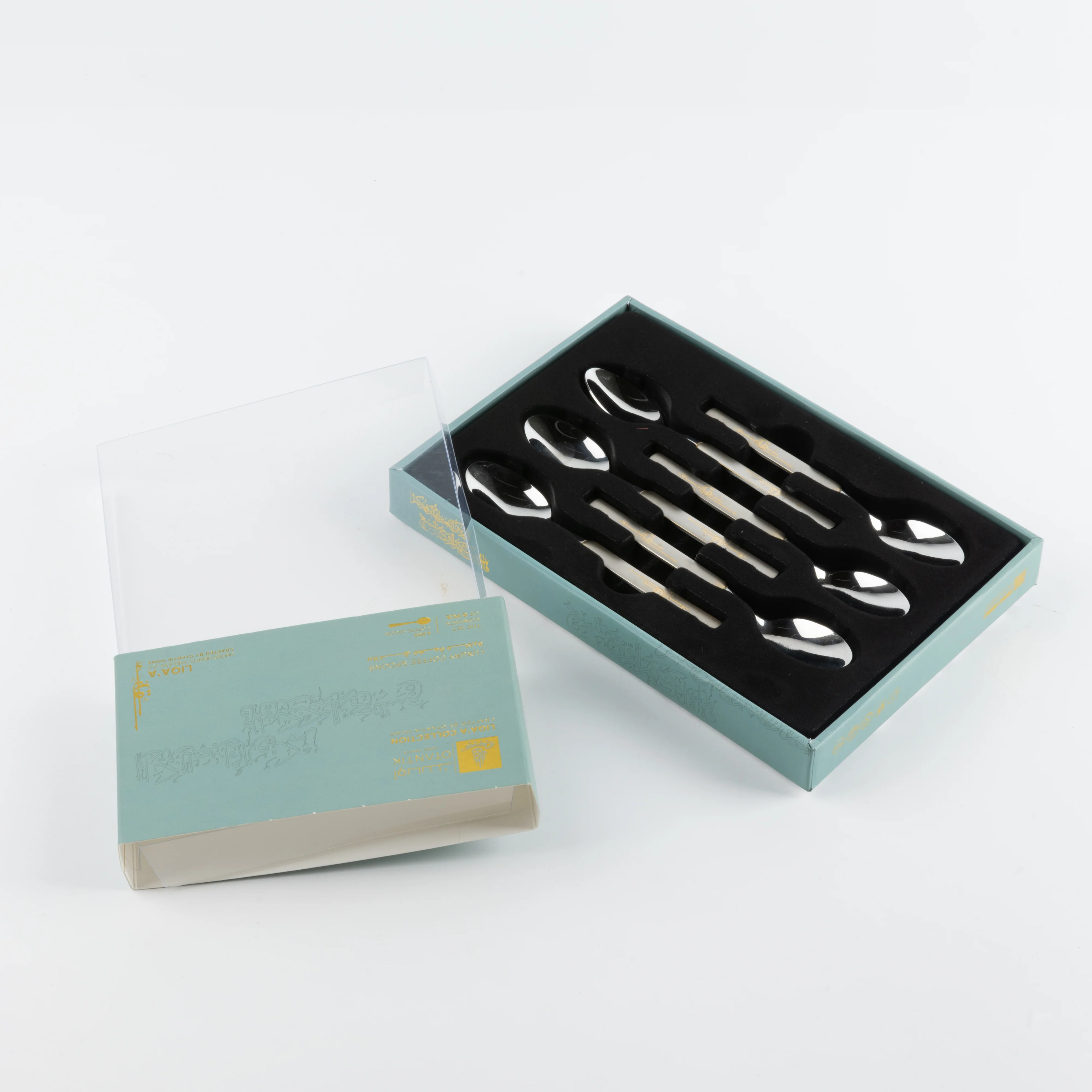 Liqa’a - 6pc Teaspoon Set - Silver & Gold - Image 3