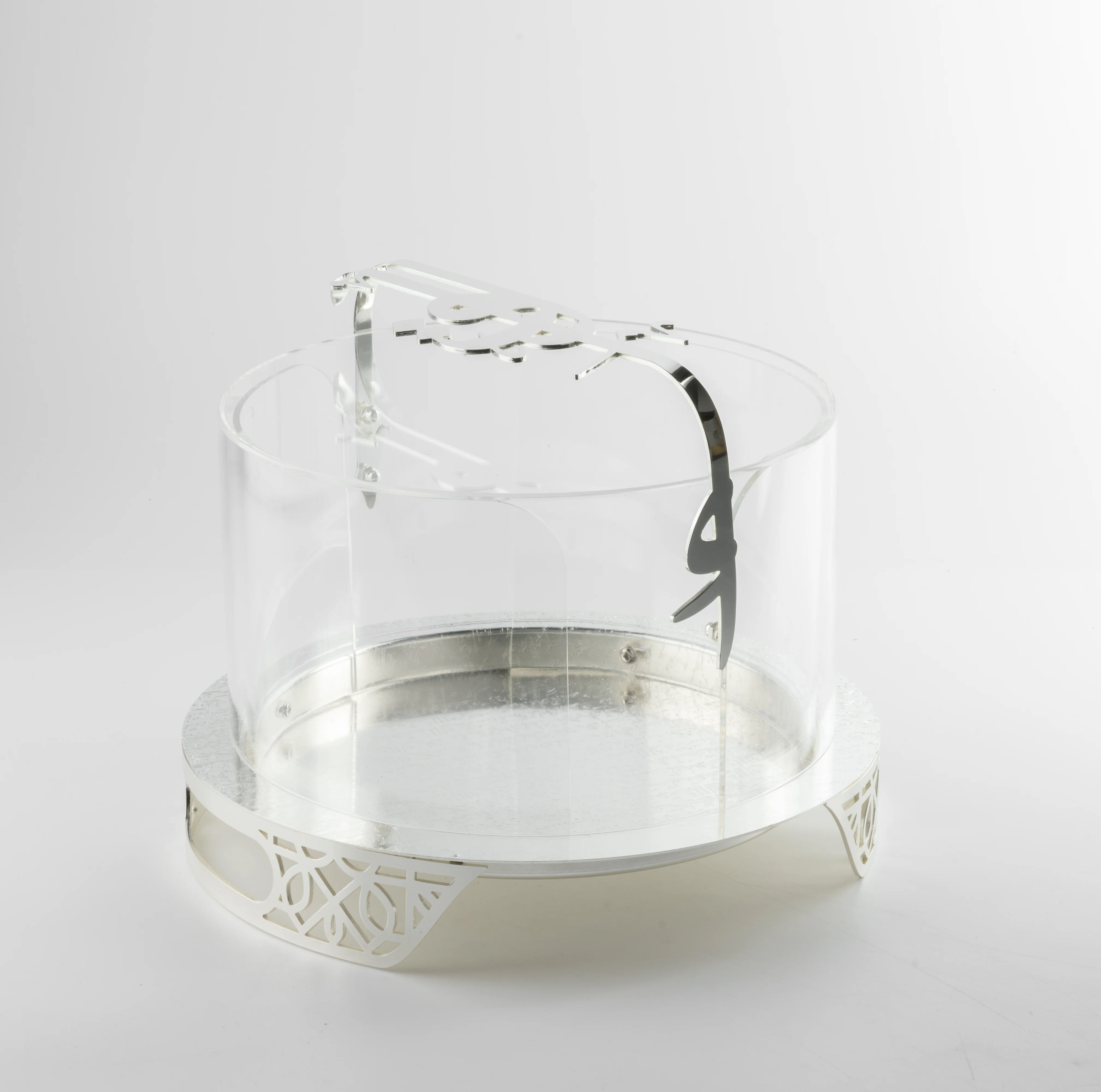 Liqa'a - Large Sleek Plate Stand - Silver - Image 4