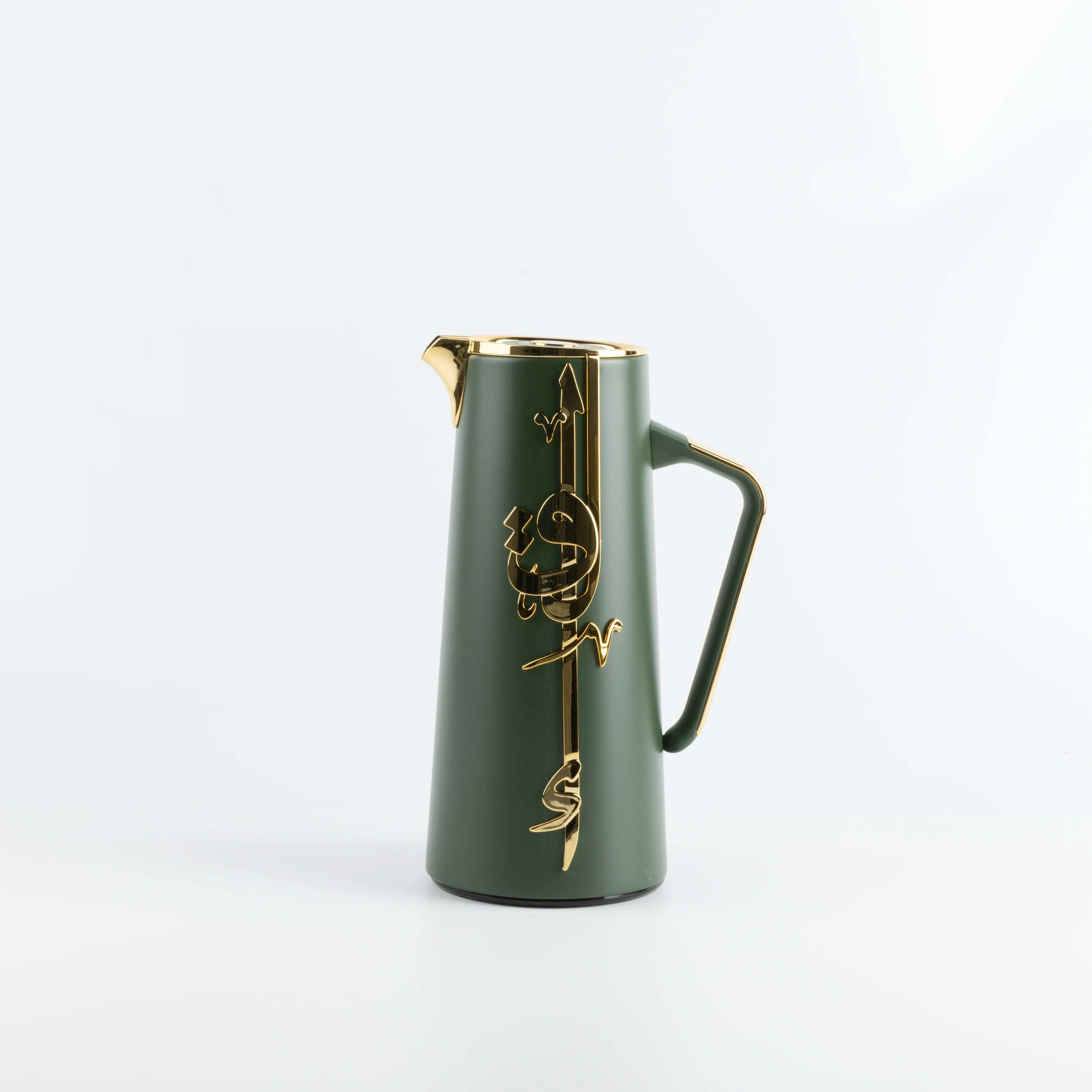 Liqa'a - Vacuum Flask / Thermos - Olive Green  & Gold - Image 3
