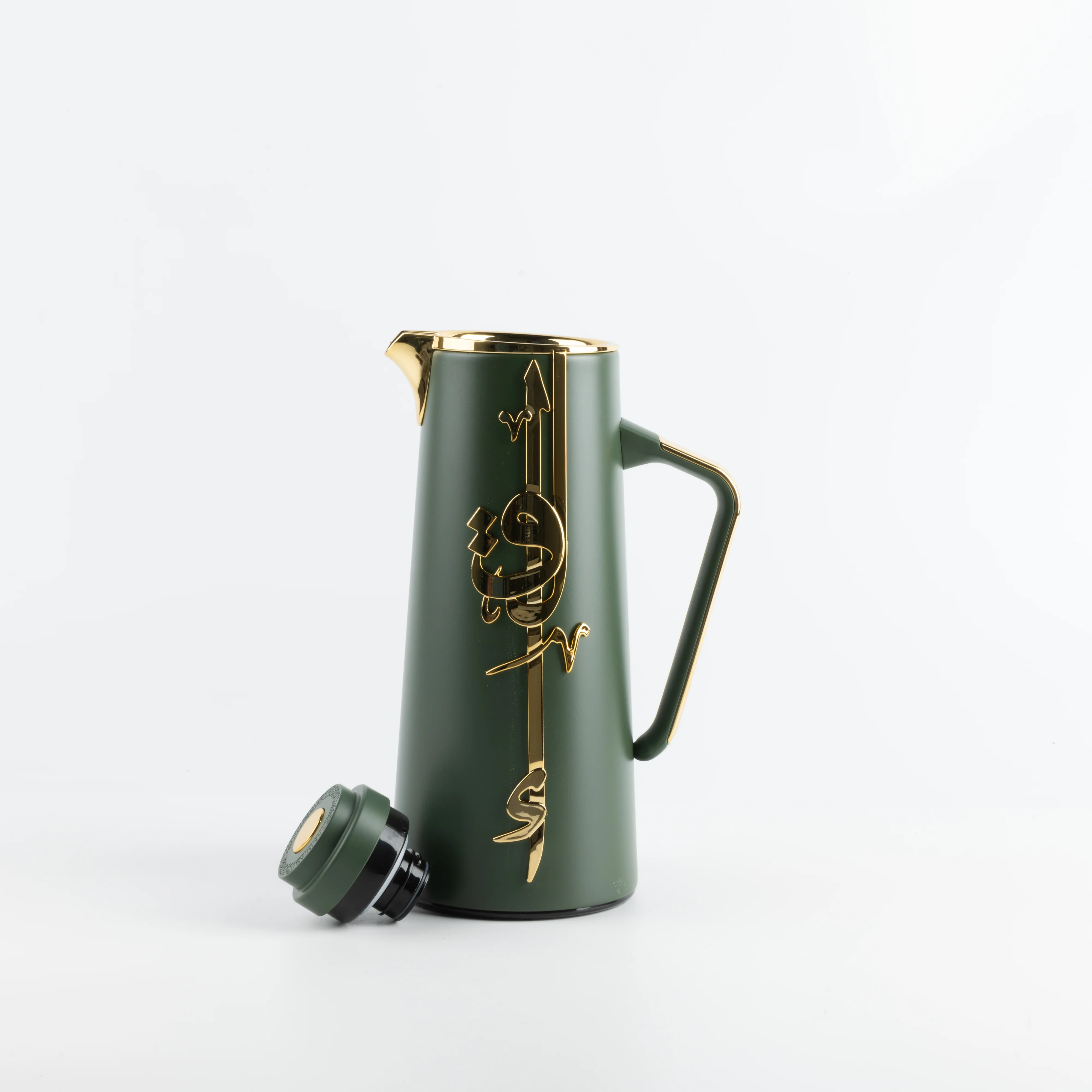 Liqa'a - Vacuum Flask / Thermos - Olive Green  & Gold - Image 5