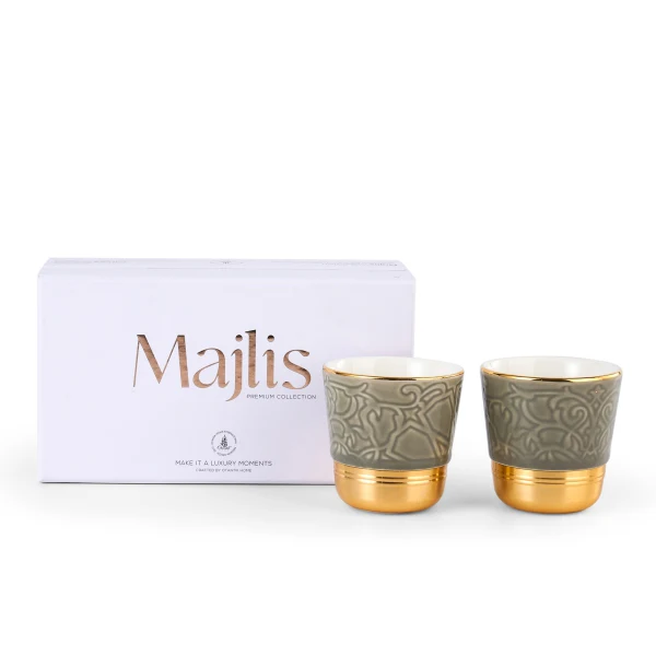 Luxury Majlis - Esspresso Cups (Set of 2) - Glossy Grey - Image 3
