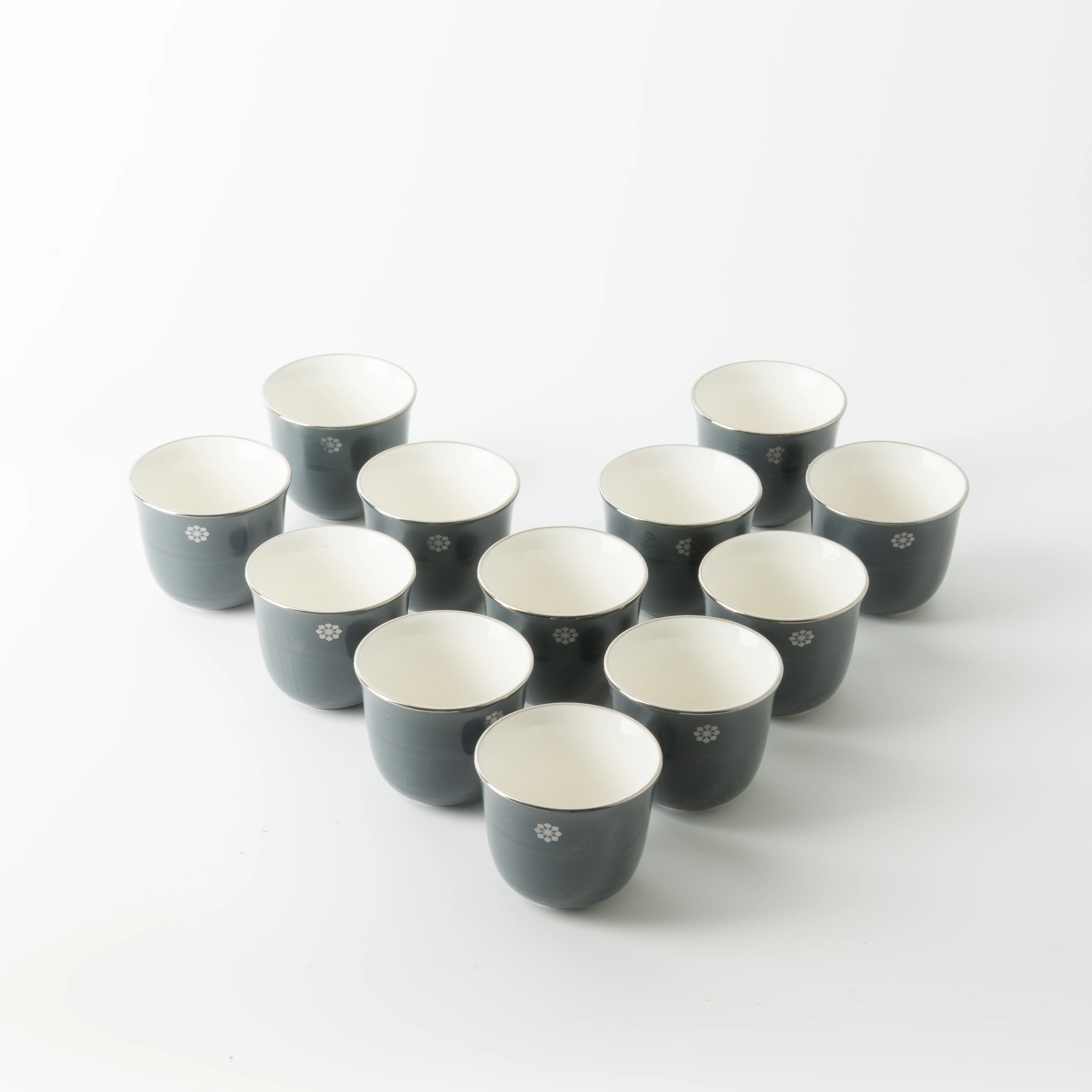 Mirral - Arabic Coffee Cups Set (12-Pc) - Dark Blue & Silver - Image 4