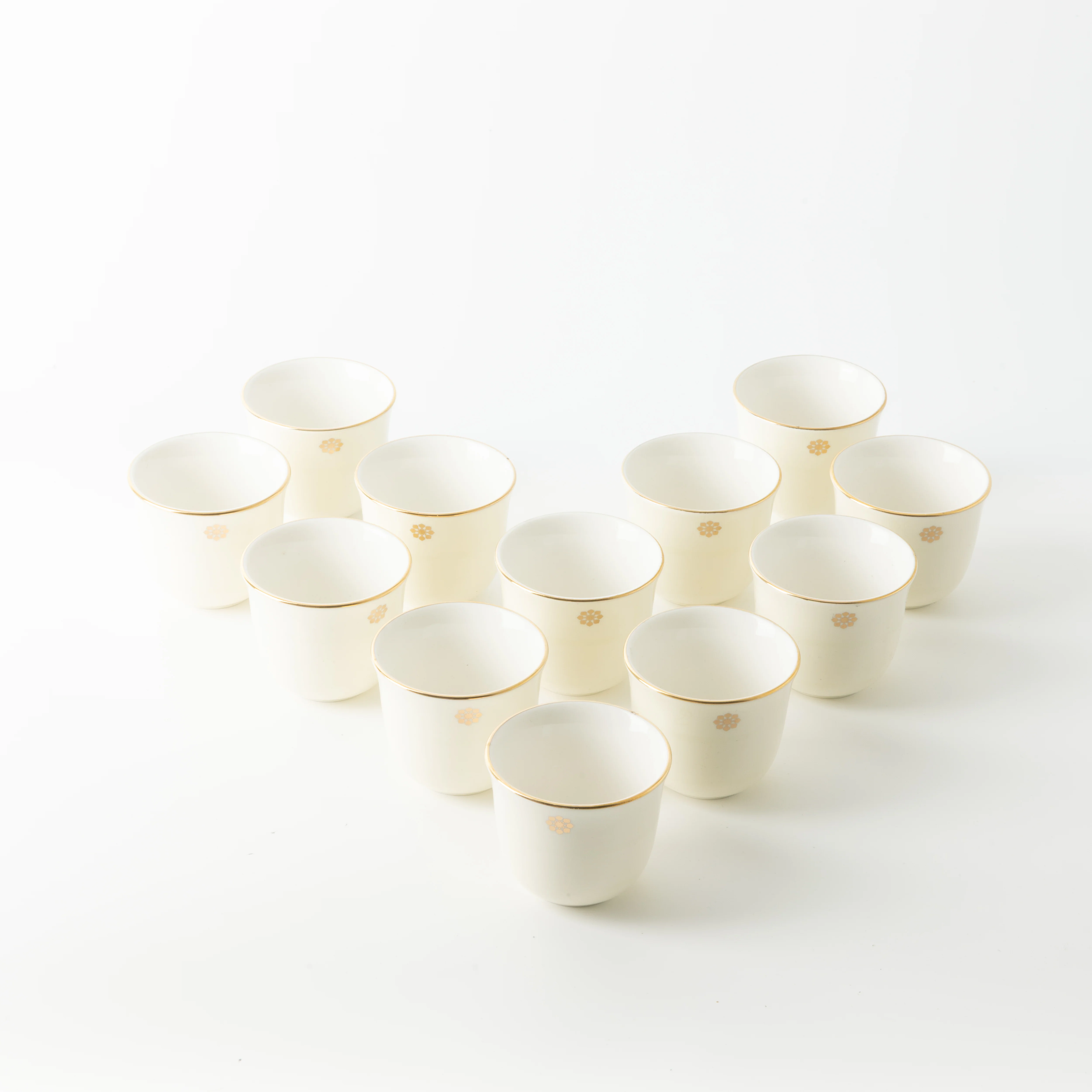 Mirral - Arabic Coffee Cups Set (12-Pc) - White & Gold - Image 3