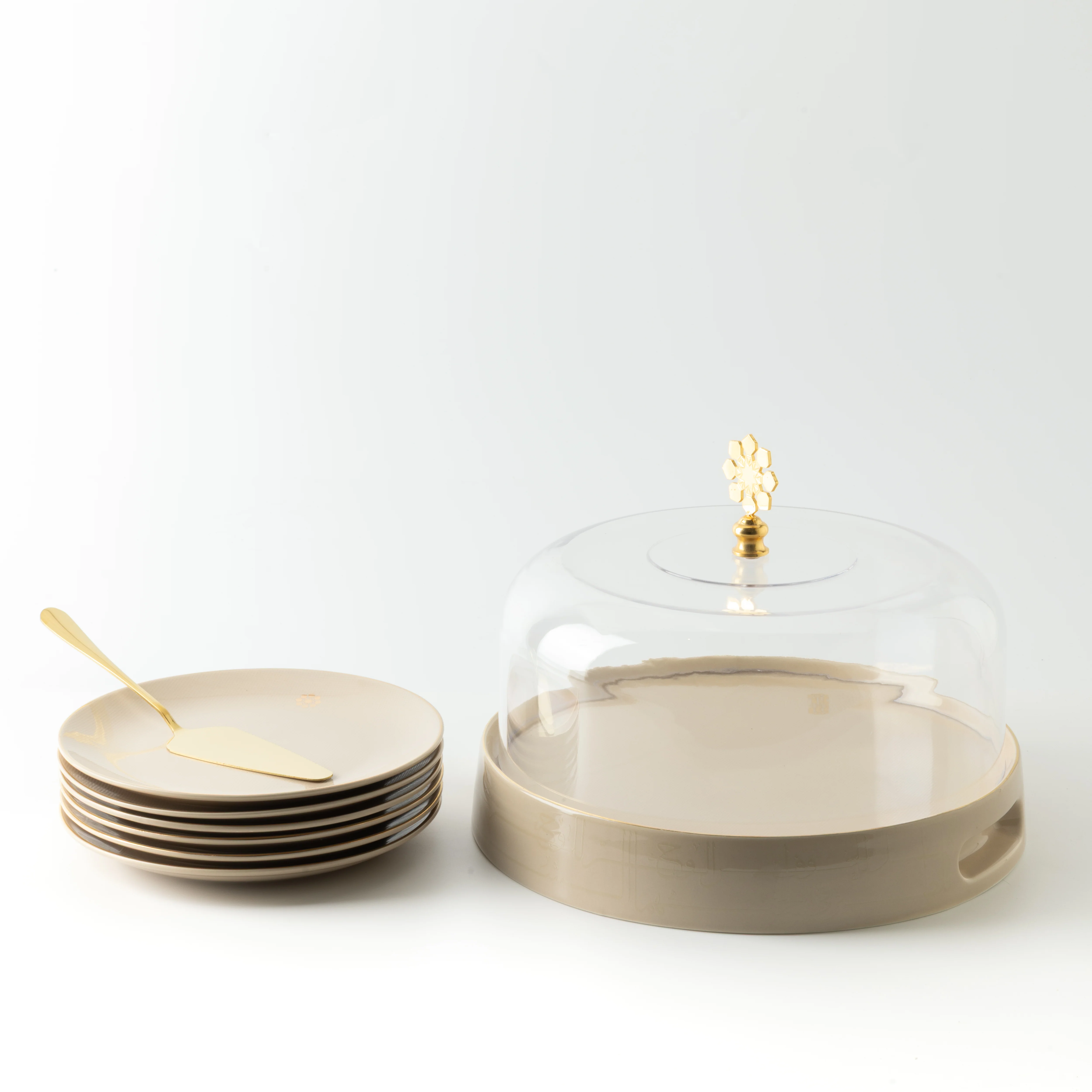 Mirral - Cake Set (9-Pc) - Beige & Gold - Image 5