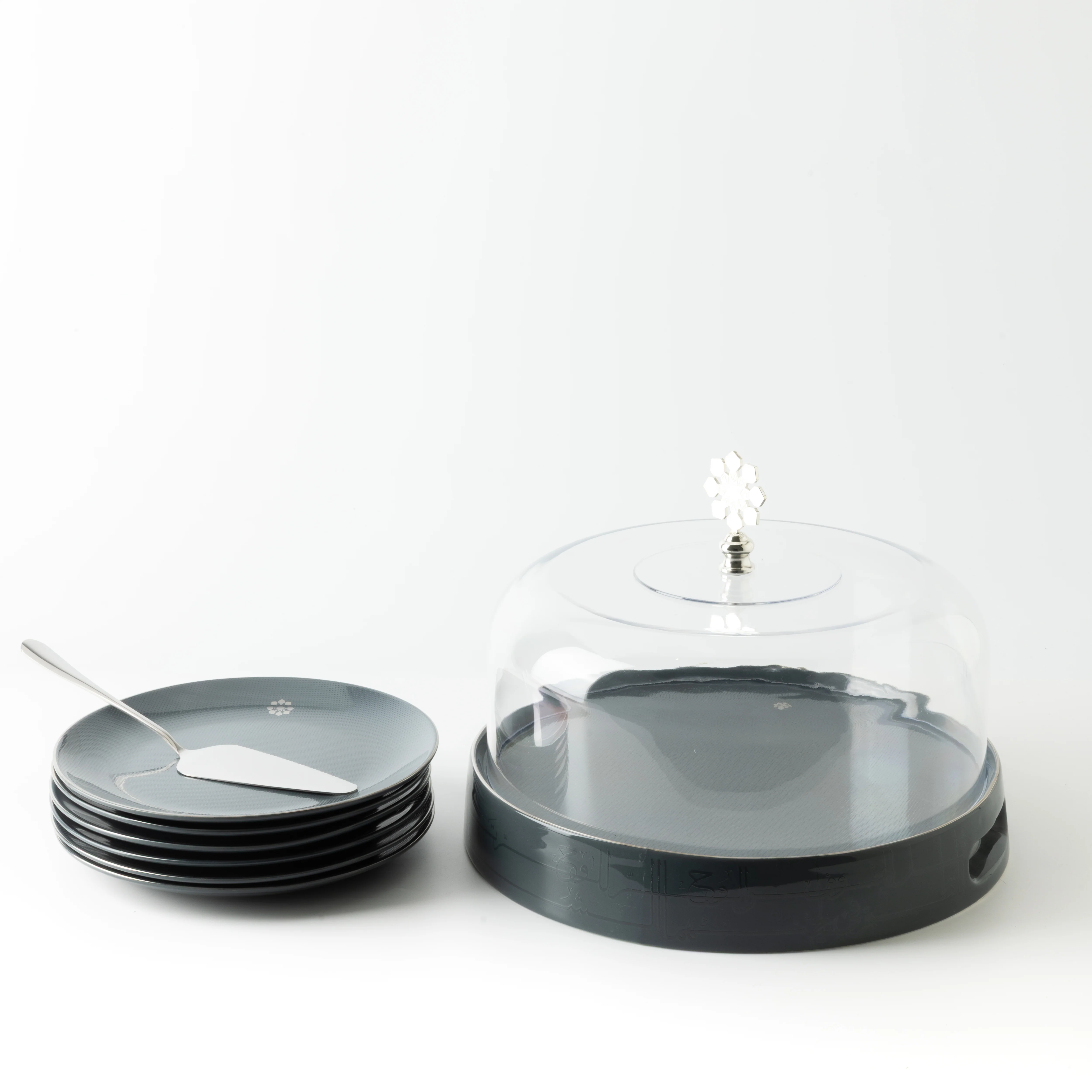 Mirral - Cake Set (9-Pc) - Dark Blue & Silver - Image 6