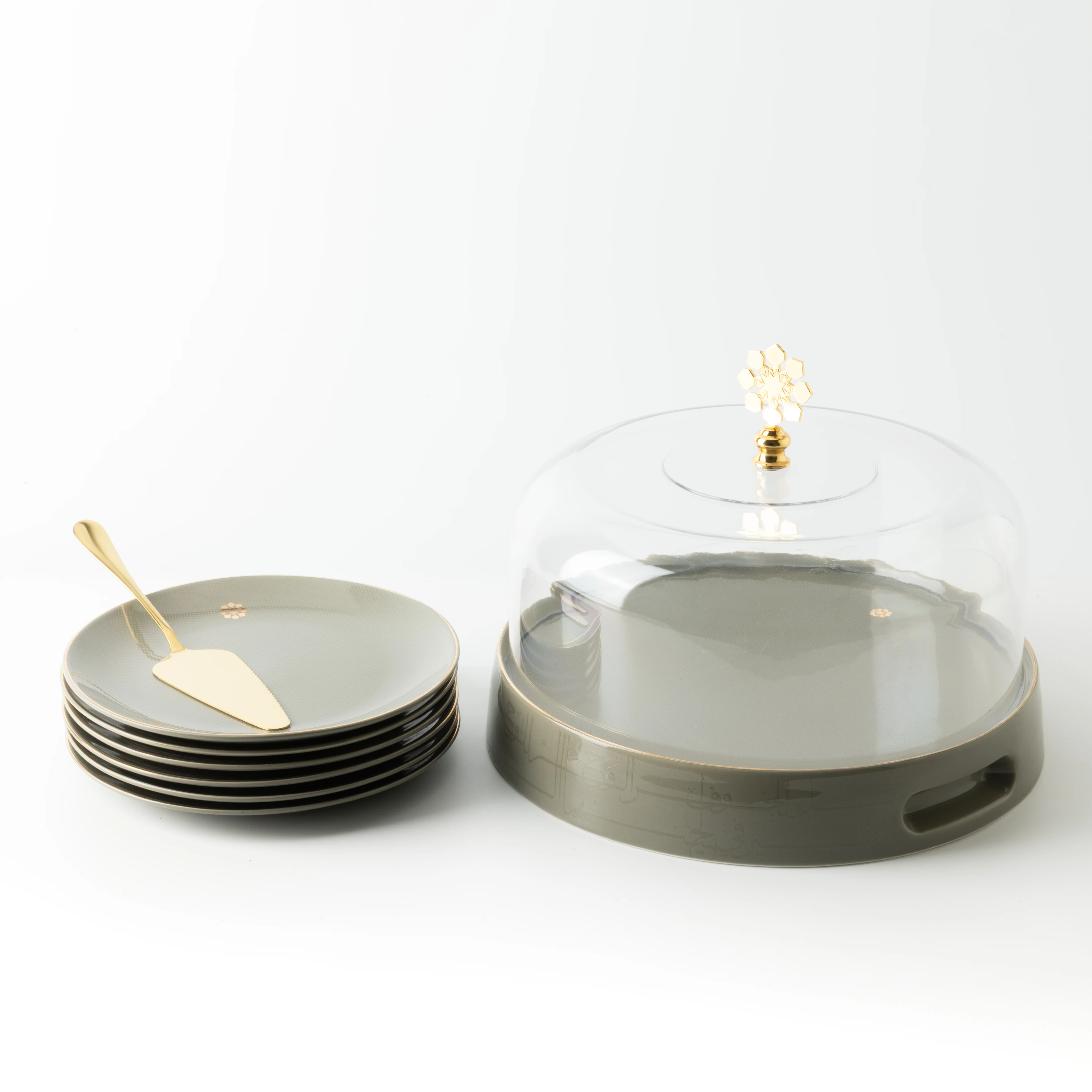 Mirral - Cake Set (9-Pc) - Grey & Gold - Image 8