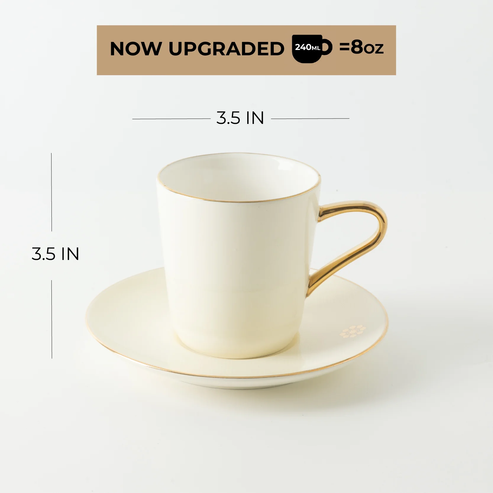 Mirral - Cappuccino Set (12-Pc) - White & Gold - Image 8