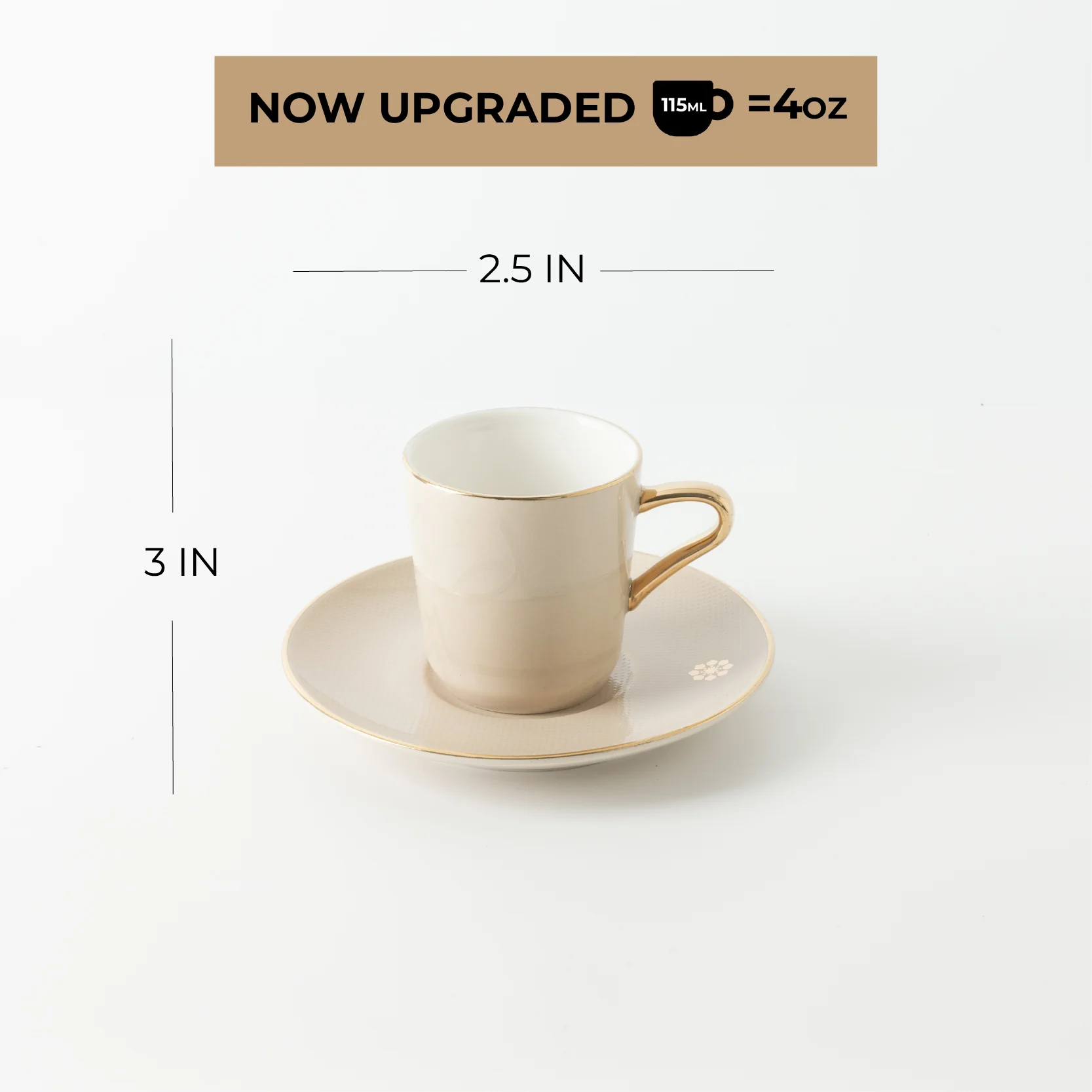 Mirral - Espresso/Turkish Coffee Set (12-Pc) - Beige & Gold - Image 8