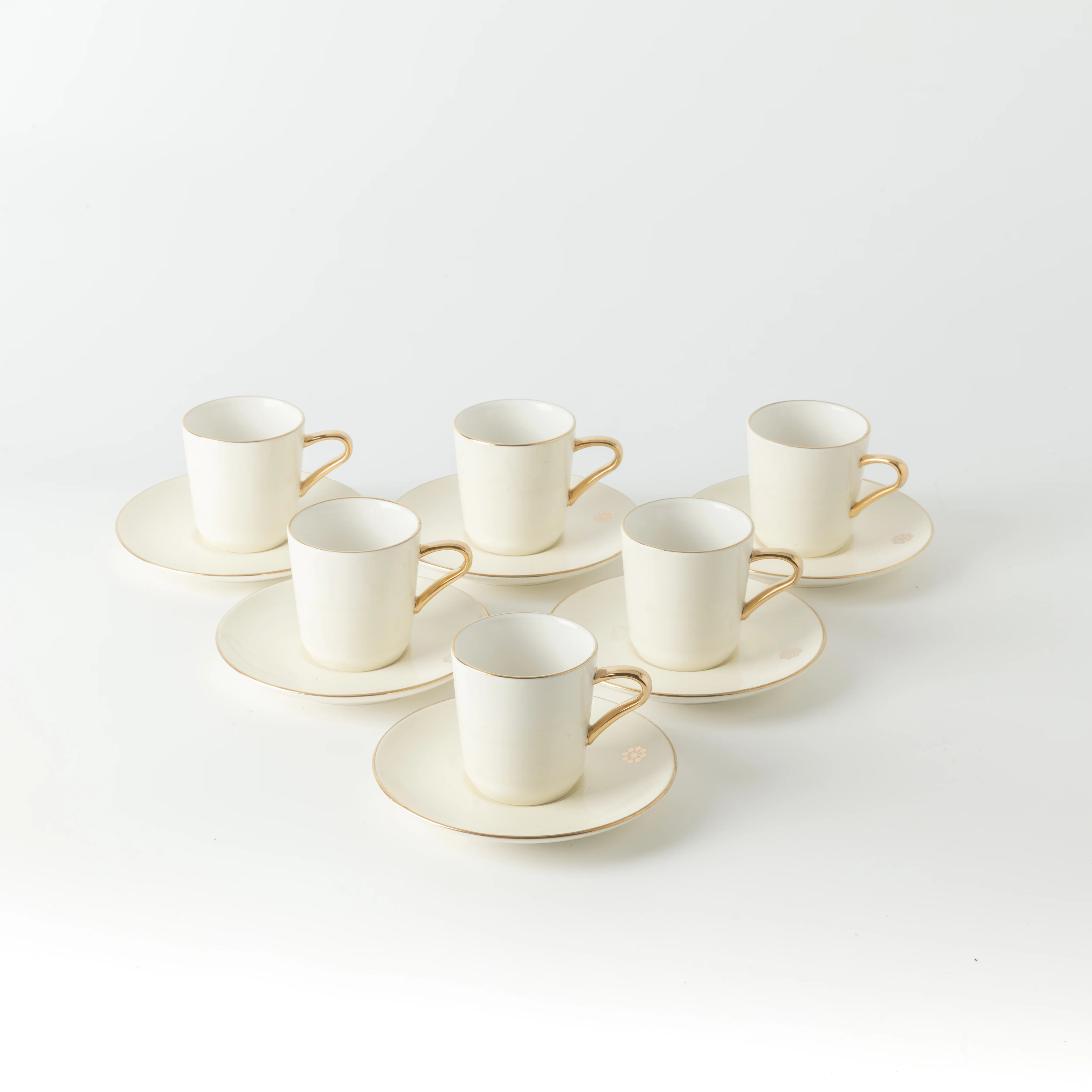 Mirral - Espresso/Turkish Coffee Set (12-Pc) - White & Gold - Image 3