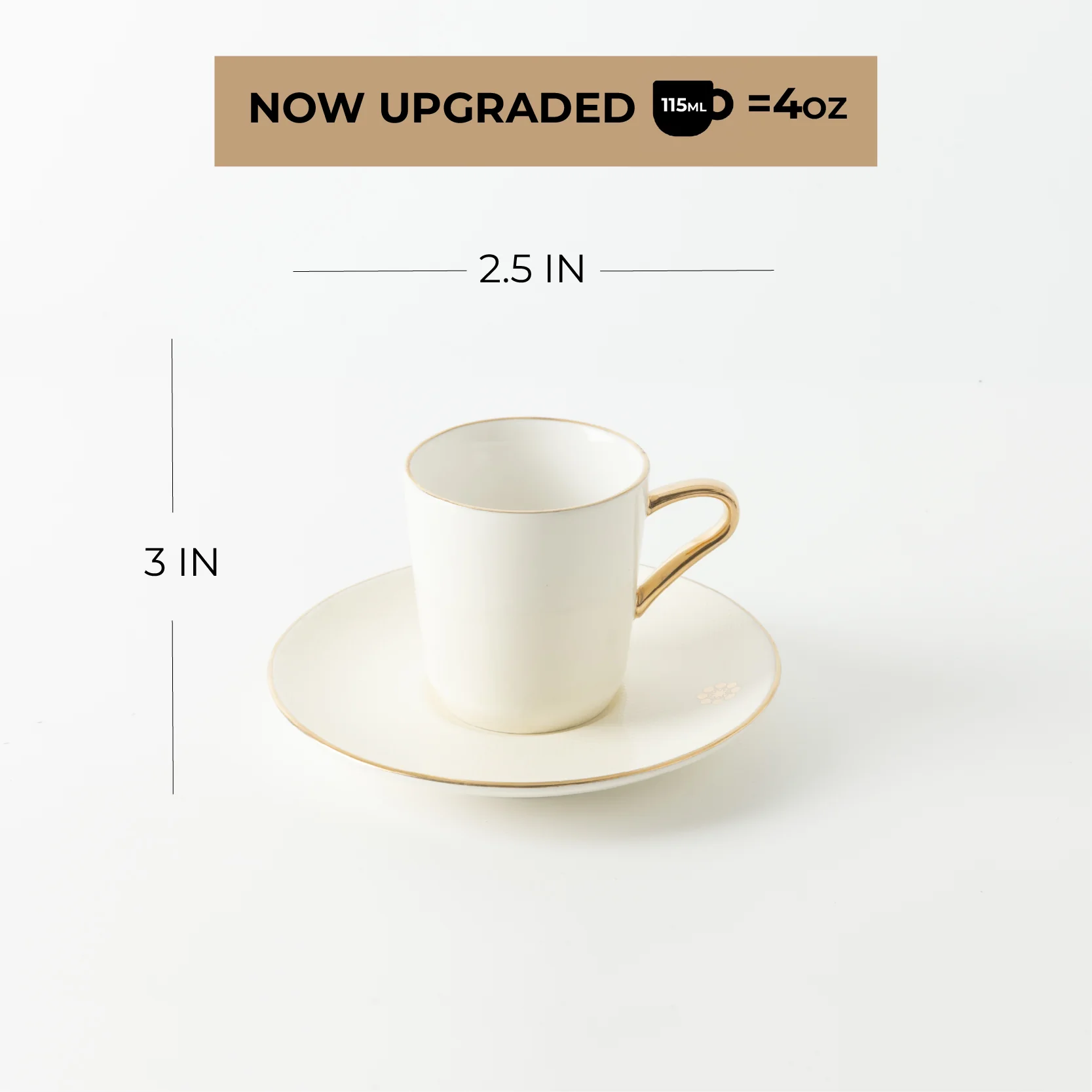 Mirral - Espresso/Turkish Coffee Set (12-Pc) - White & Gold - Image 9