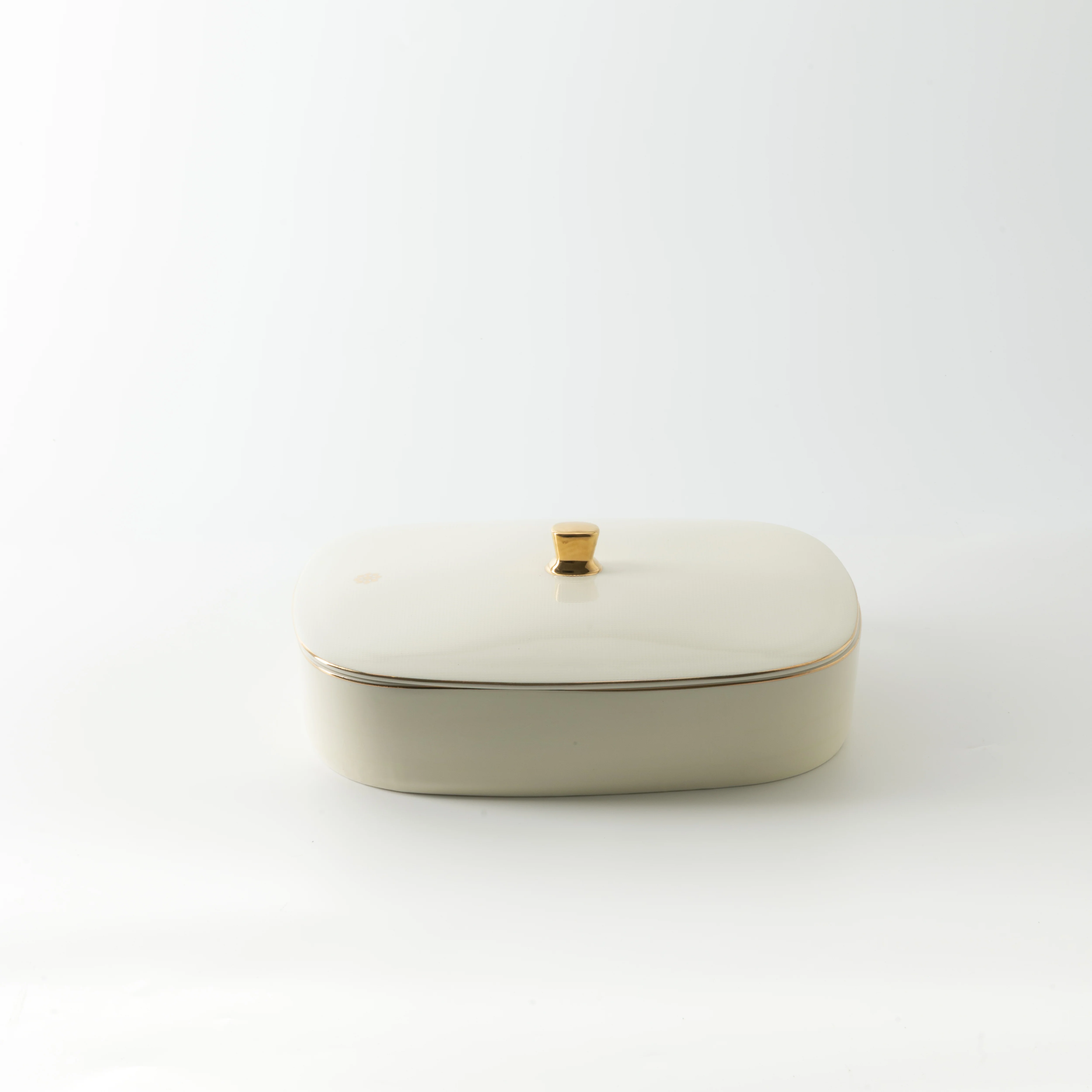 Mirral - Large Decorative Canister - White & Gold - Image 3
