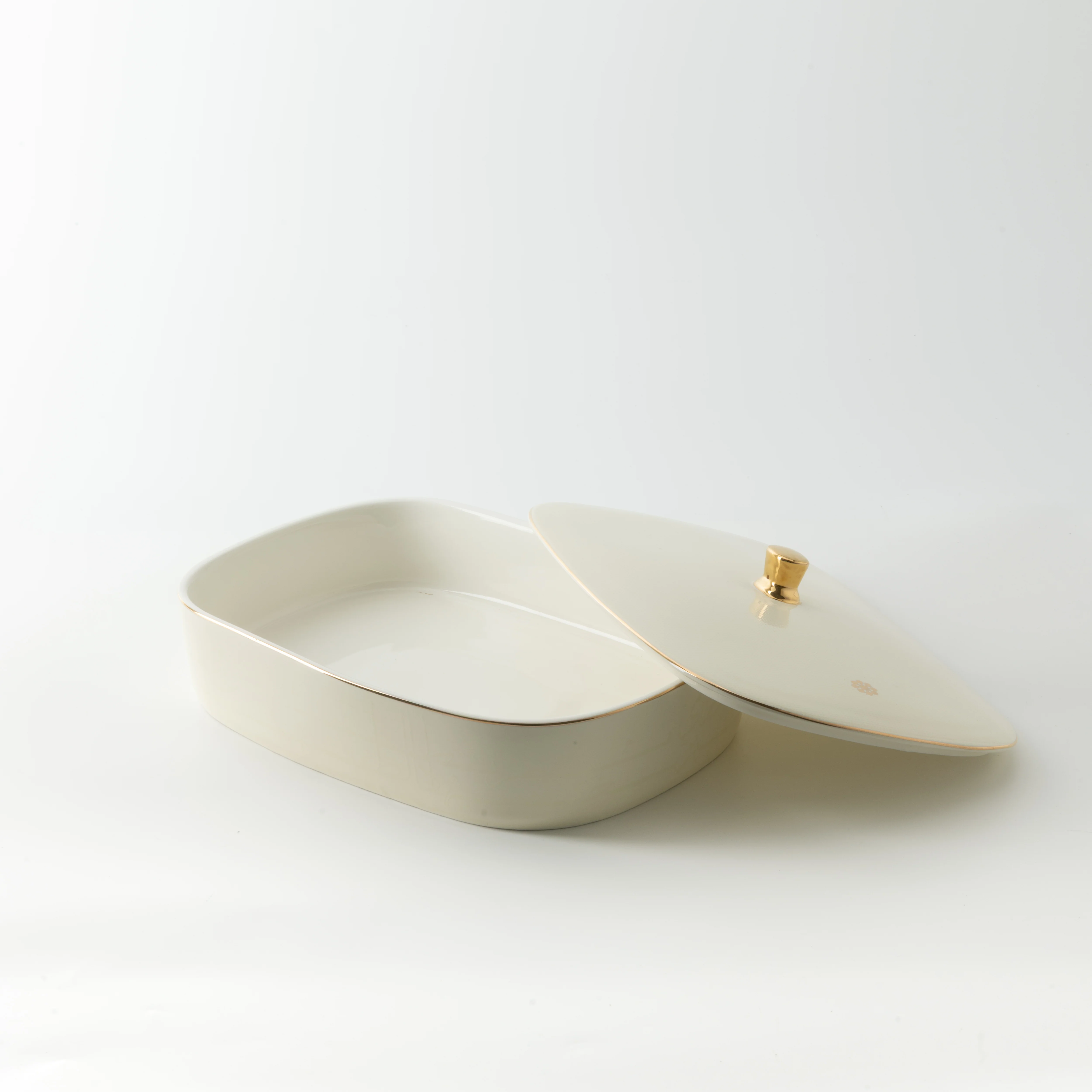 Mirral - Large Decorative Canister - White & Gold - Image 4