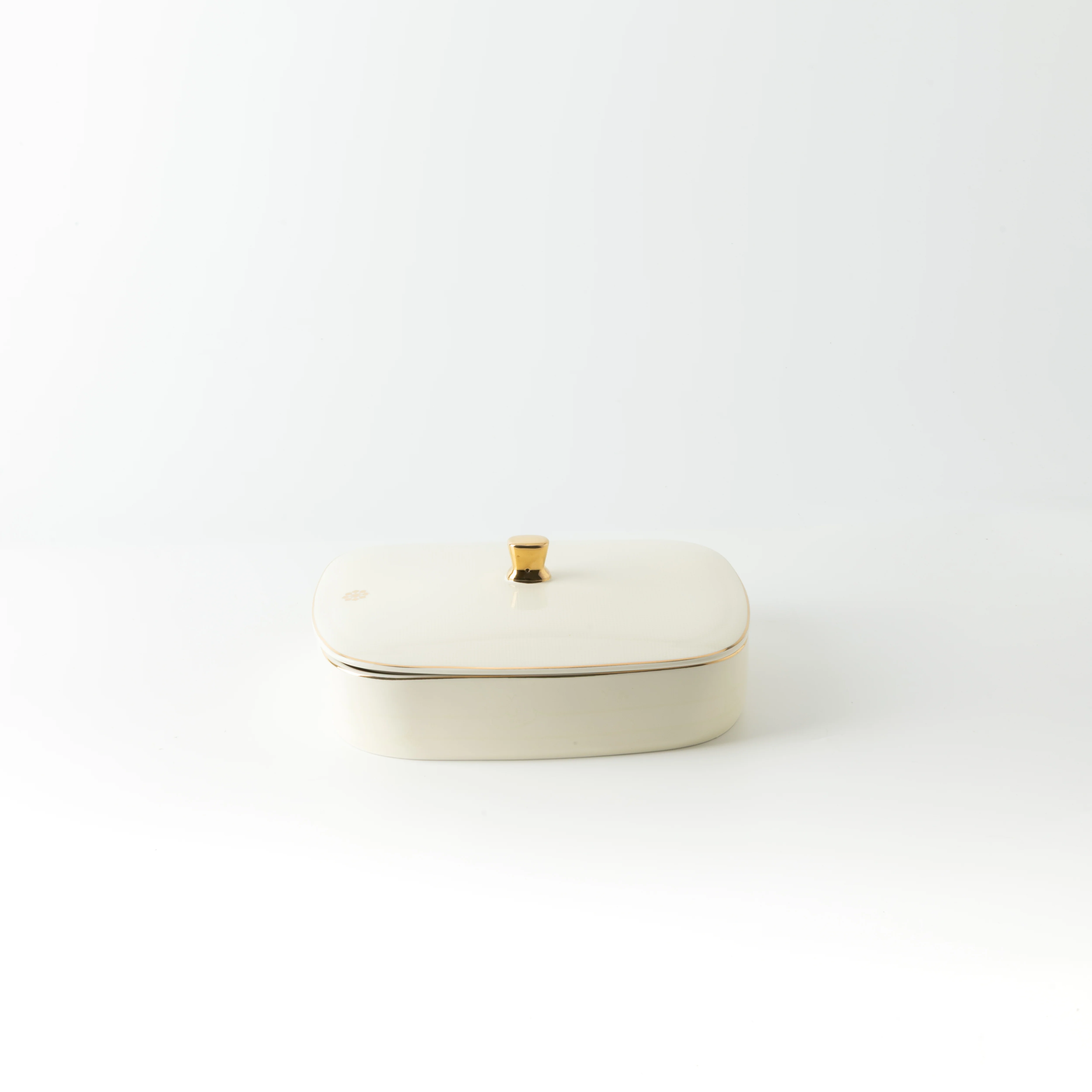 Mirral - Medium Decorative Canister - White & Gold - Image 3