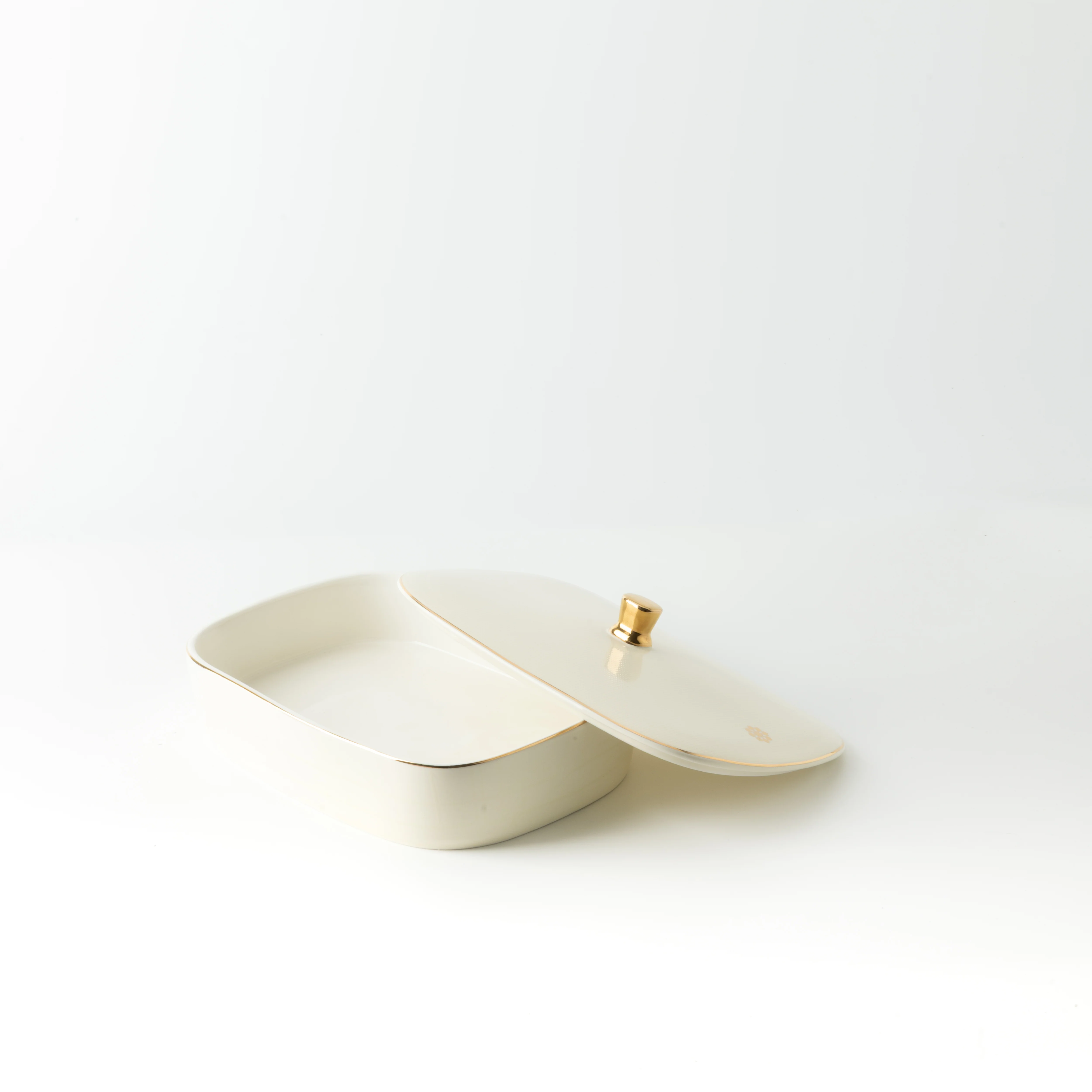 Mirral - Medium Decorative Canister - White & Gold - Image 4