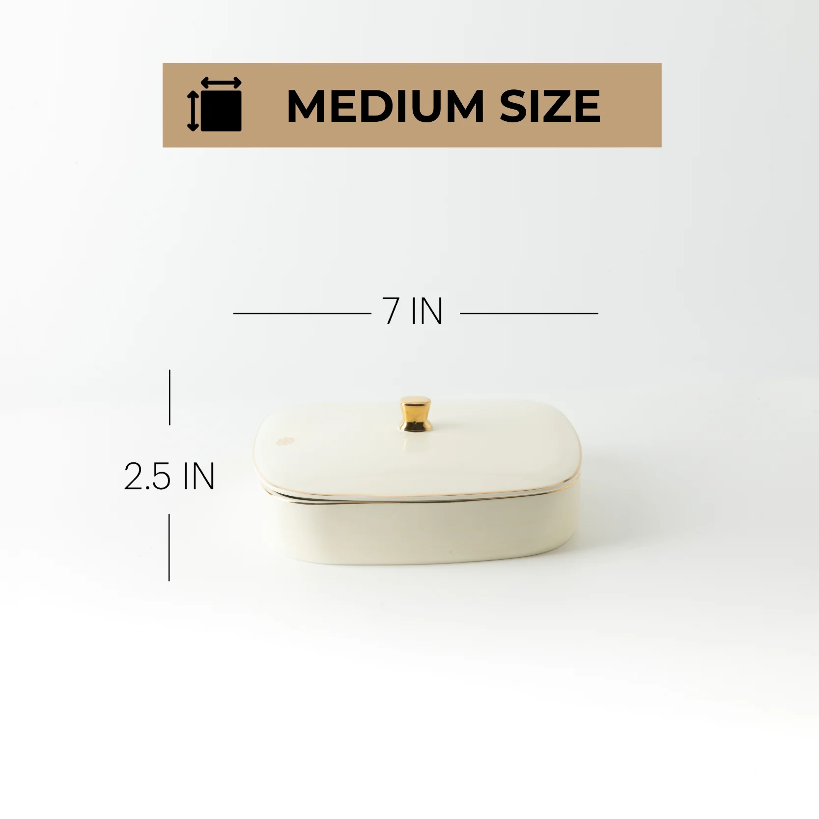 Mirral - Medium Decorative Canister - White & Gold - Image 5