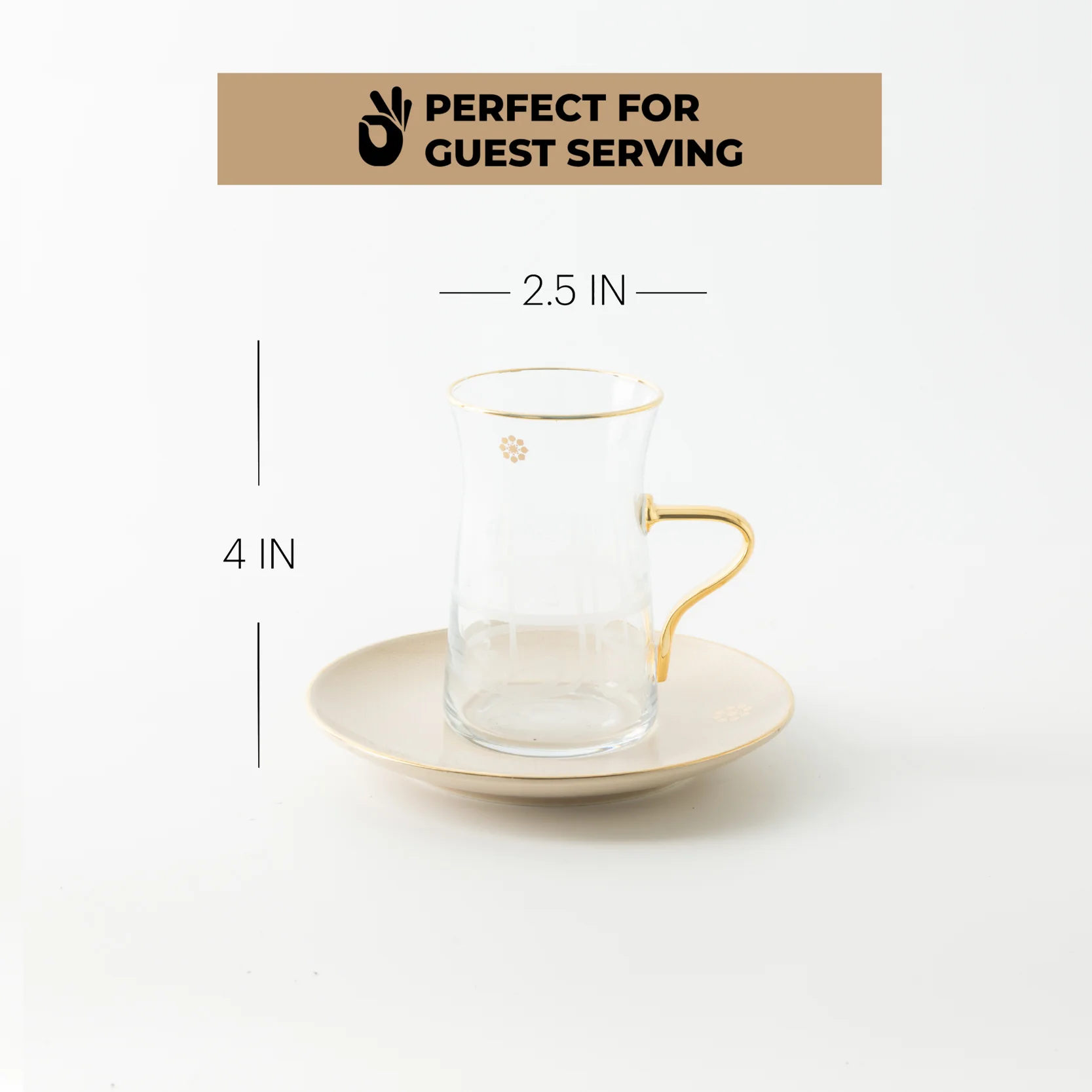 Mirral - Tea Set (13-Pc) - Beige & Gold - Image 9