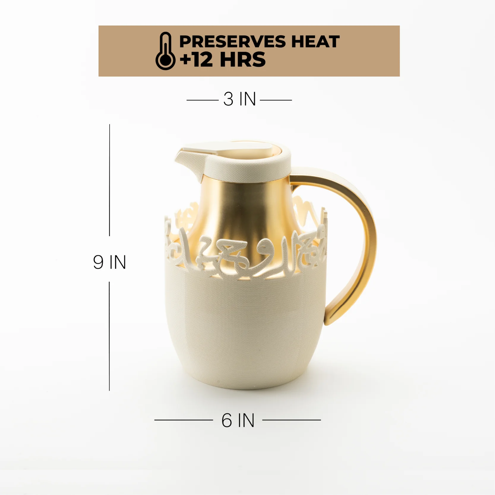 Mirral - Vacuum Flask / Thermos - White & Gold - Image 5