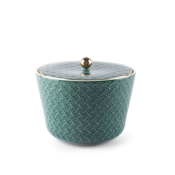 Rattan- Large Date Bowl- Green & Gold - Image 3