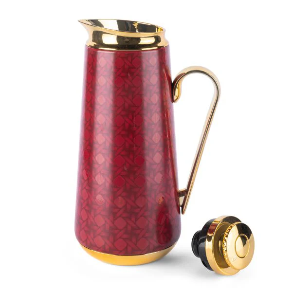 Rattan - Vacuum Flask - Red & Gold - Image 3