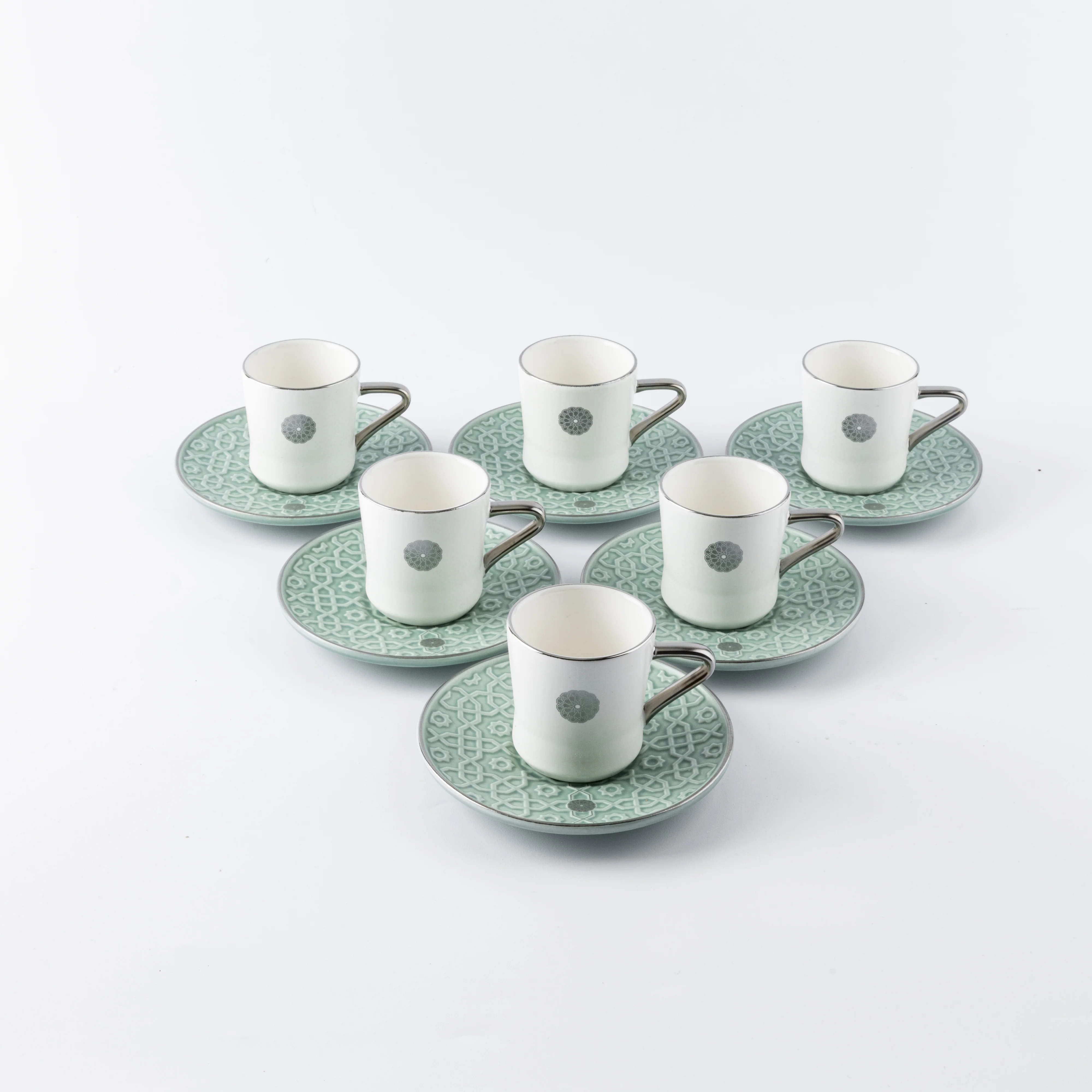 Rosette - Turkish Coffee Set - Baby Blue & Silver - Image 3