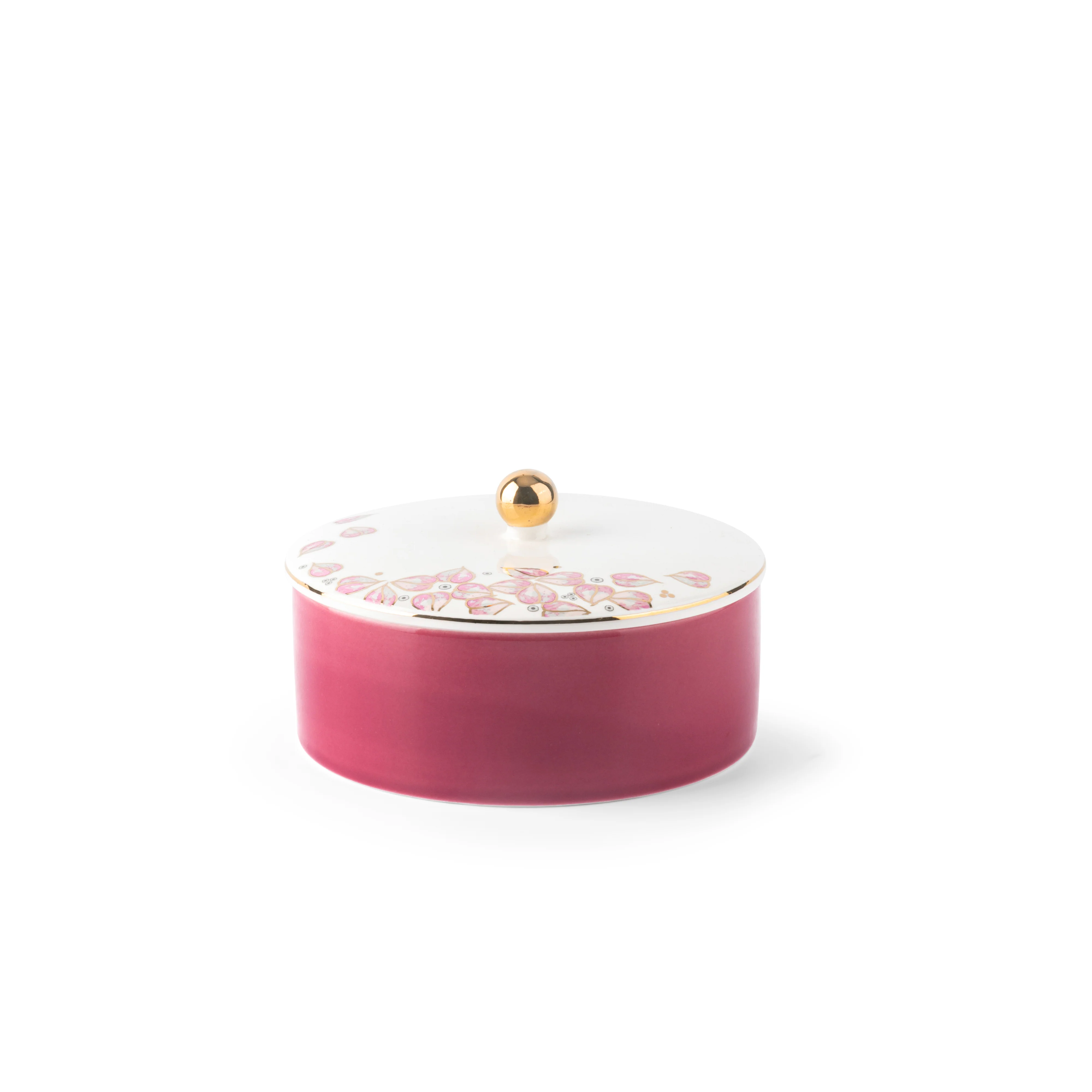 Stylish Lilac - Decorative Small Canister/Server - Pink & Gold - Image 3